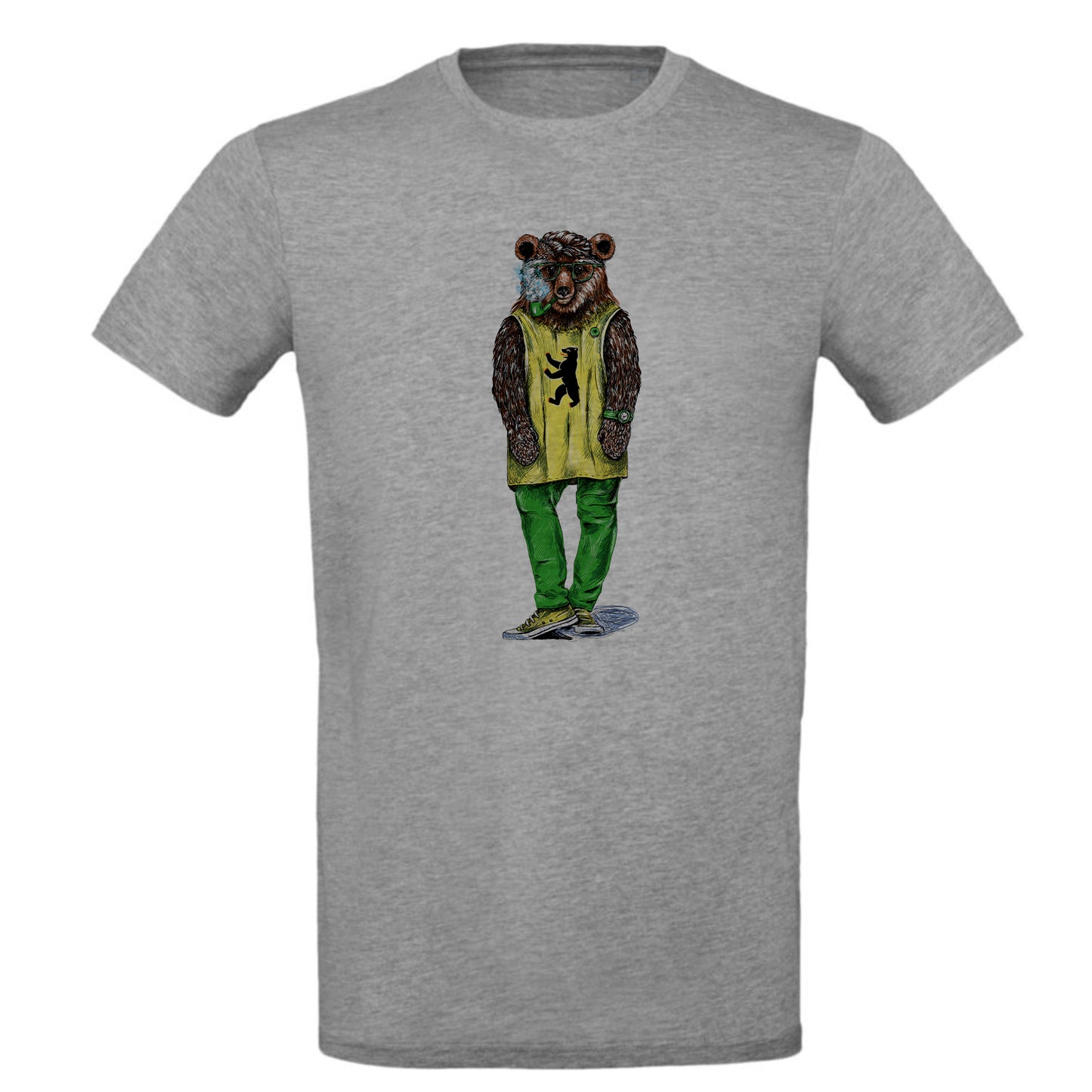 FairWear men's t-shirt 'hipster bear drawn' cotton