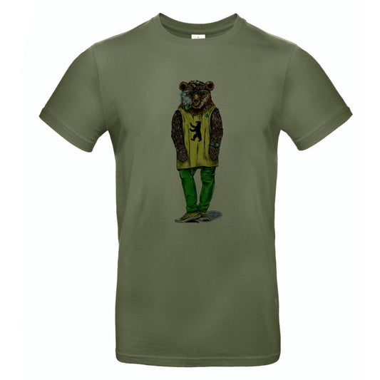 FairWear men's t-shirt 'hipster bear drawn' cotton