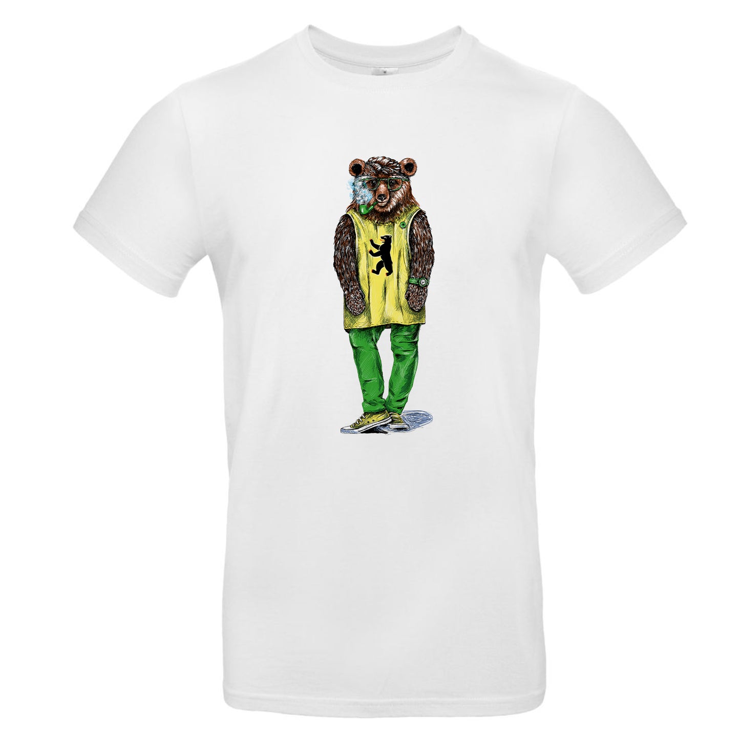 FairWear men's t-shirt 'hipster bear drawn' cotton