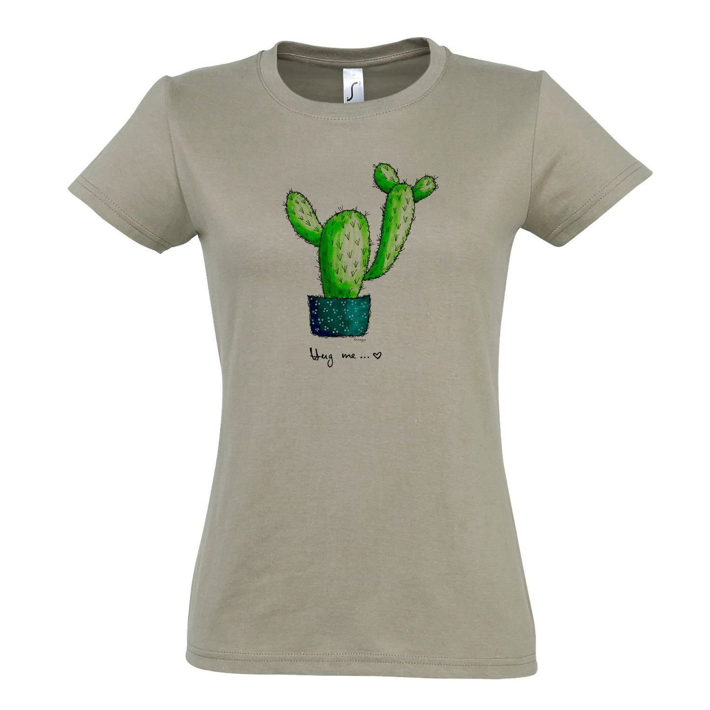 FairWear women's t-shirt 'Hug me' - drawn cotton