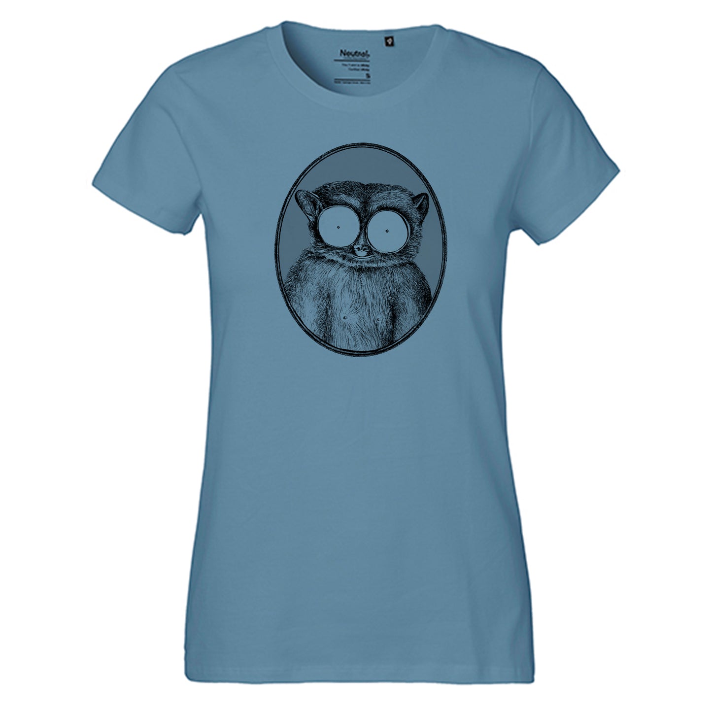 Fair-trade women's t-shirt 'Maki drawn' 100% organic cotton