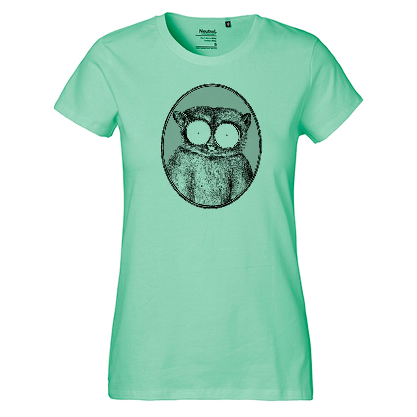 Fair-trade women's t-shirt 'Maki drawn' 100% organic cotton