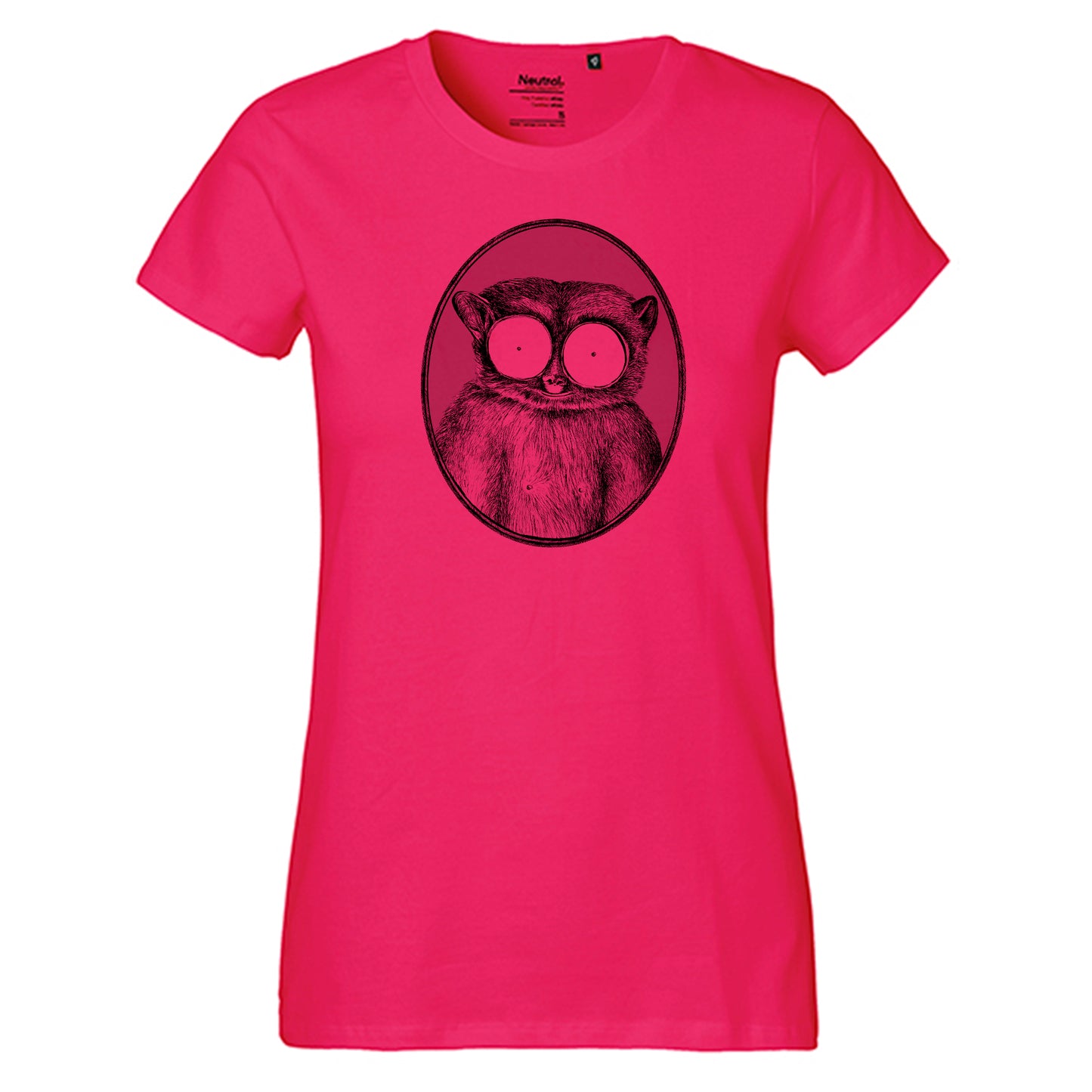 Fair-trade women's t-shirt 'Maki drawn' 100% organic cotton