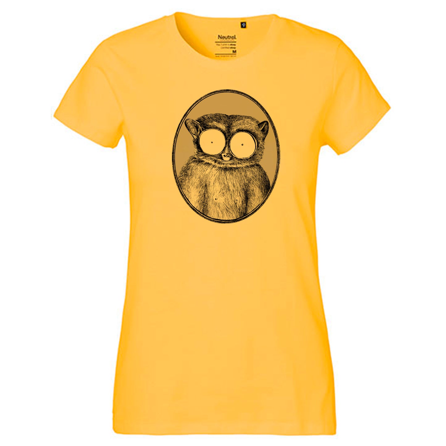 Fair-trade women's t-shirt 'Maki drawn' 100% organic cotton