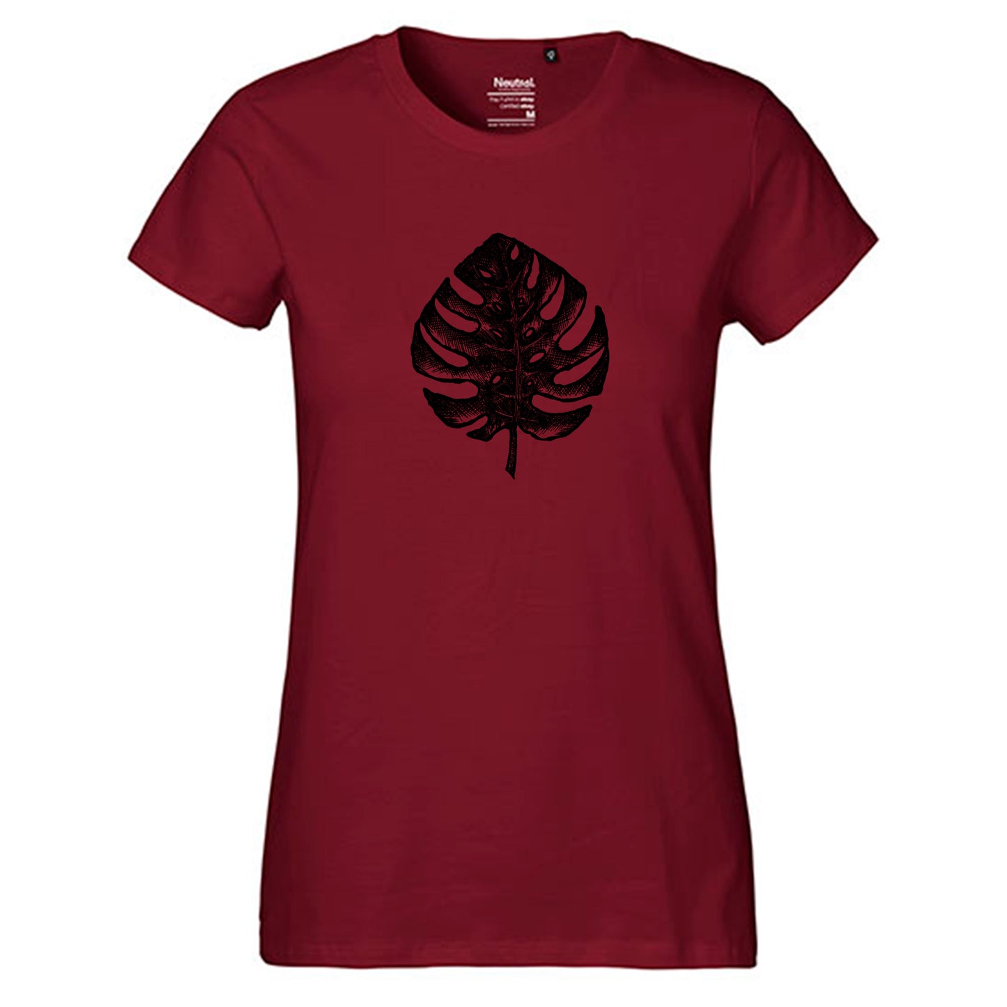 Fair-trade women's t-shirt 'Monstera' 100% organic cotton