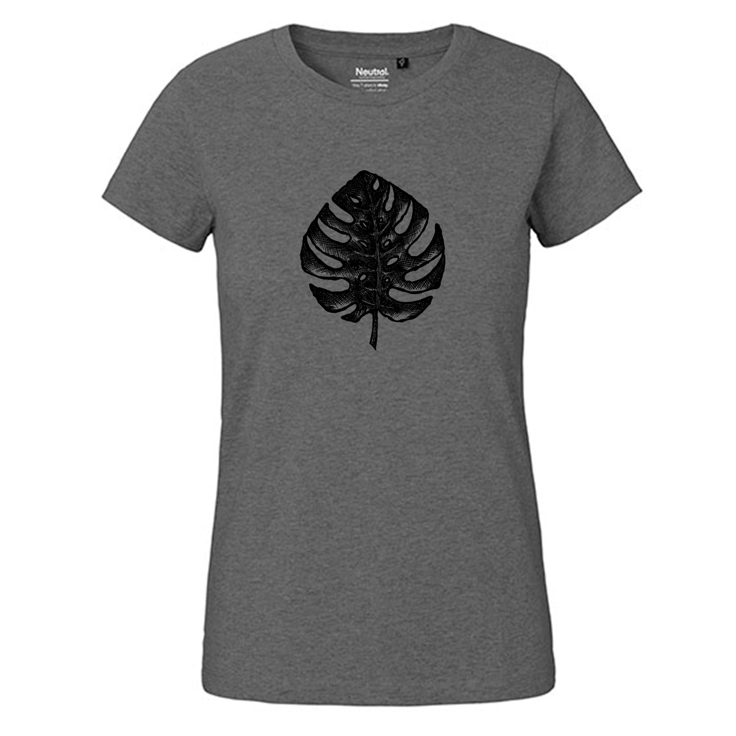 Fair-trade women's t-shirt 'Monstera' 100% organic cotton