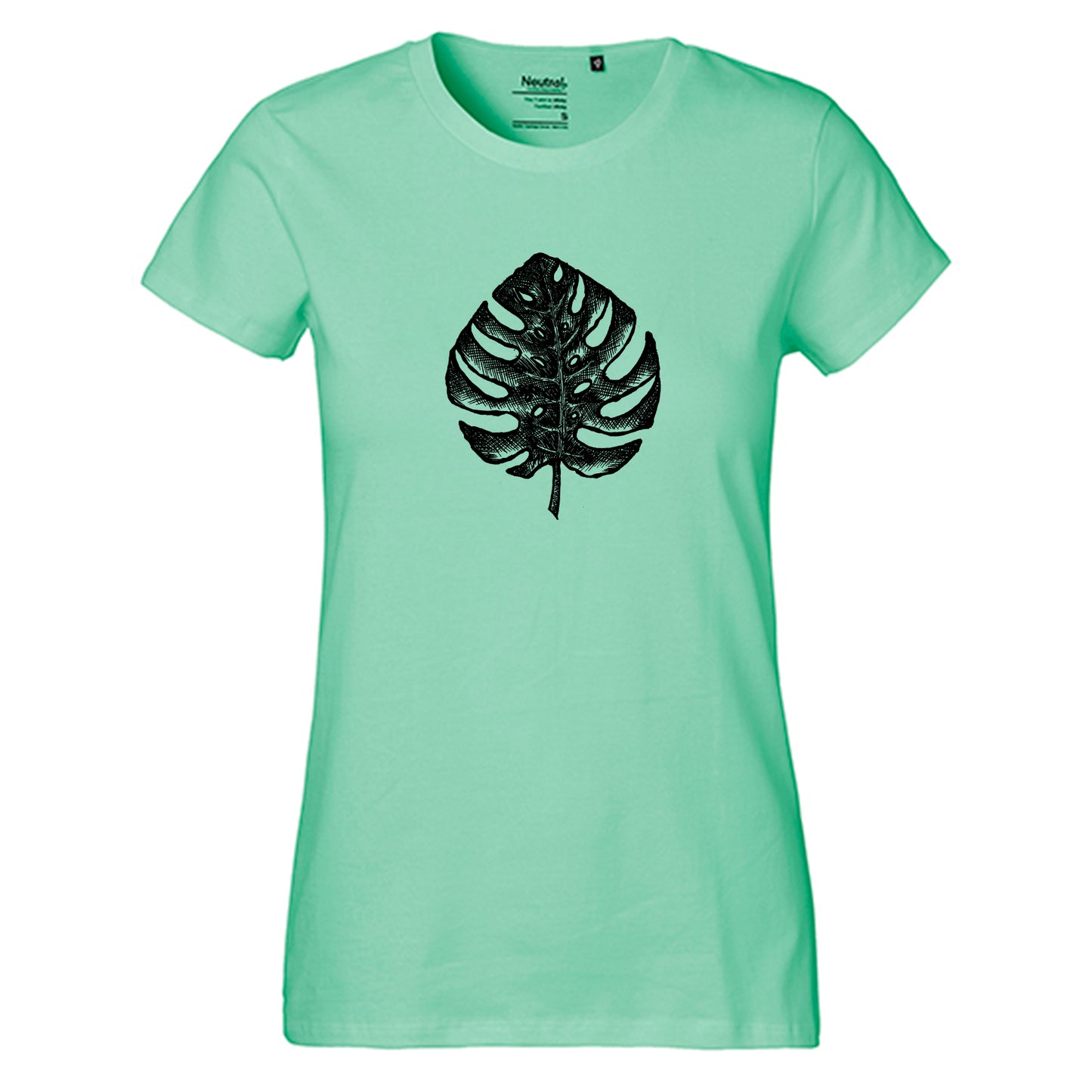 Fair-trade women's t-shirt 'Monstera' 100% organic cotton