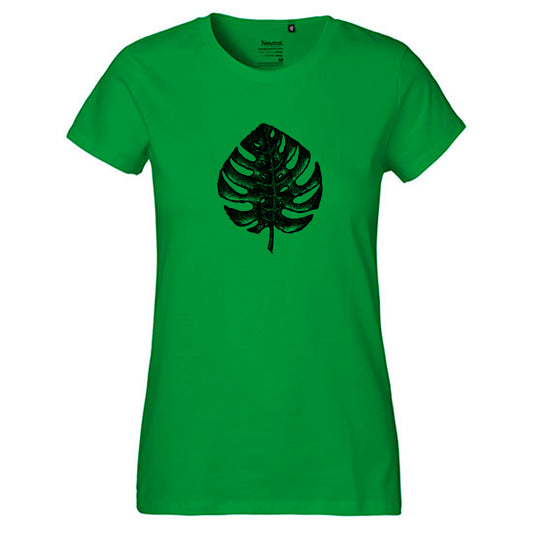 Fair-trade women's t-shirt 'Monstera' 100% organic cotton