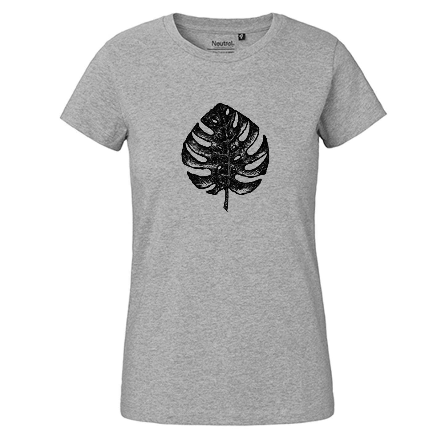 Fair-trade women's t-shirt 'Monstera' 100% organic cotton