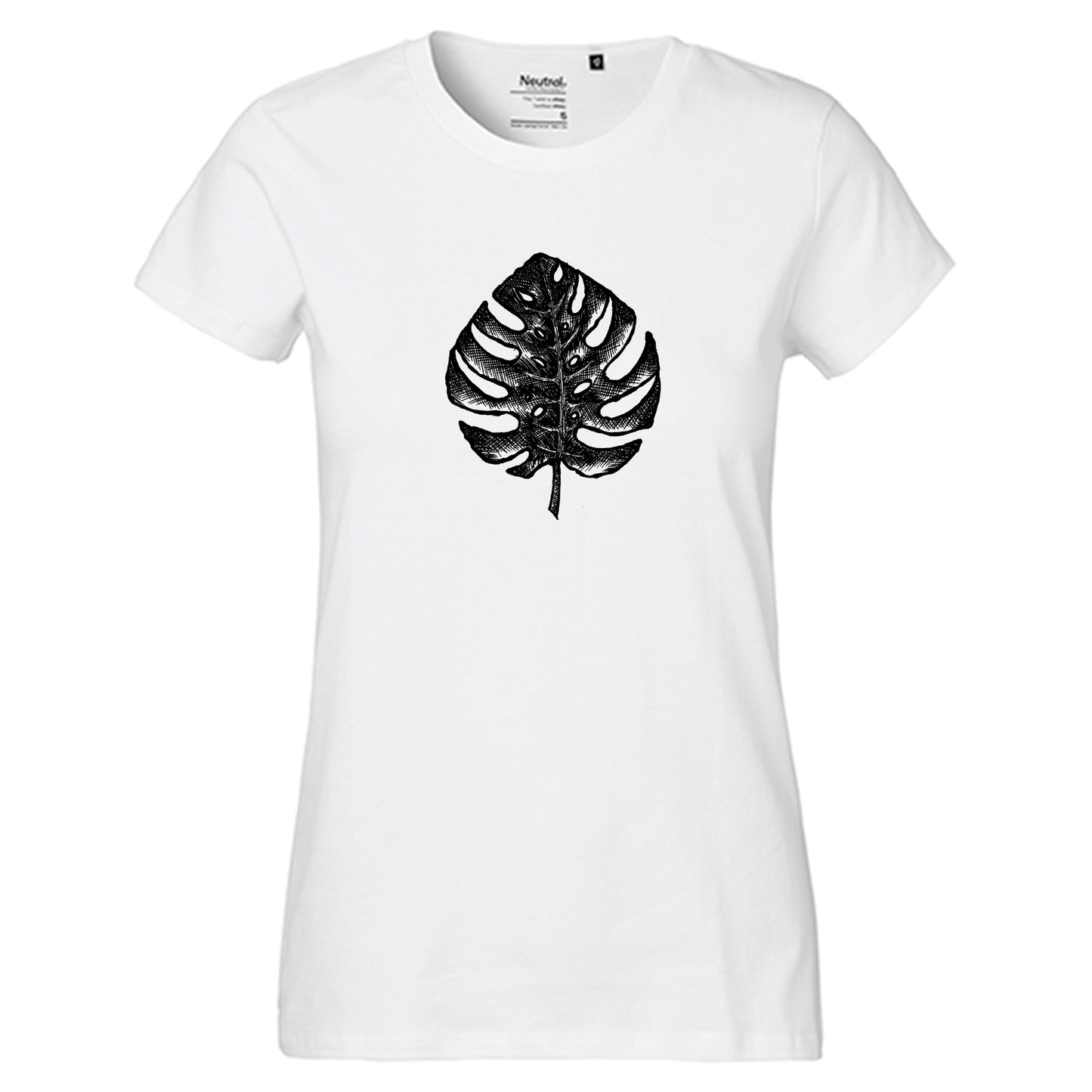 Fair-trade women's t-shirt 'Monstera' 100% organic cotton