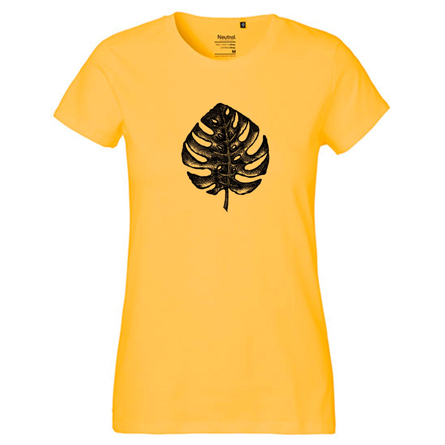 Fair-trade women's t-shirt 'Monstera' 100% organic cotton