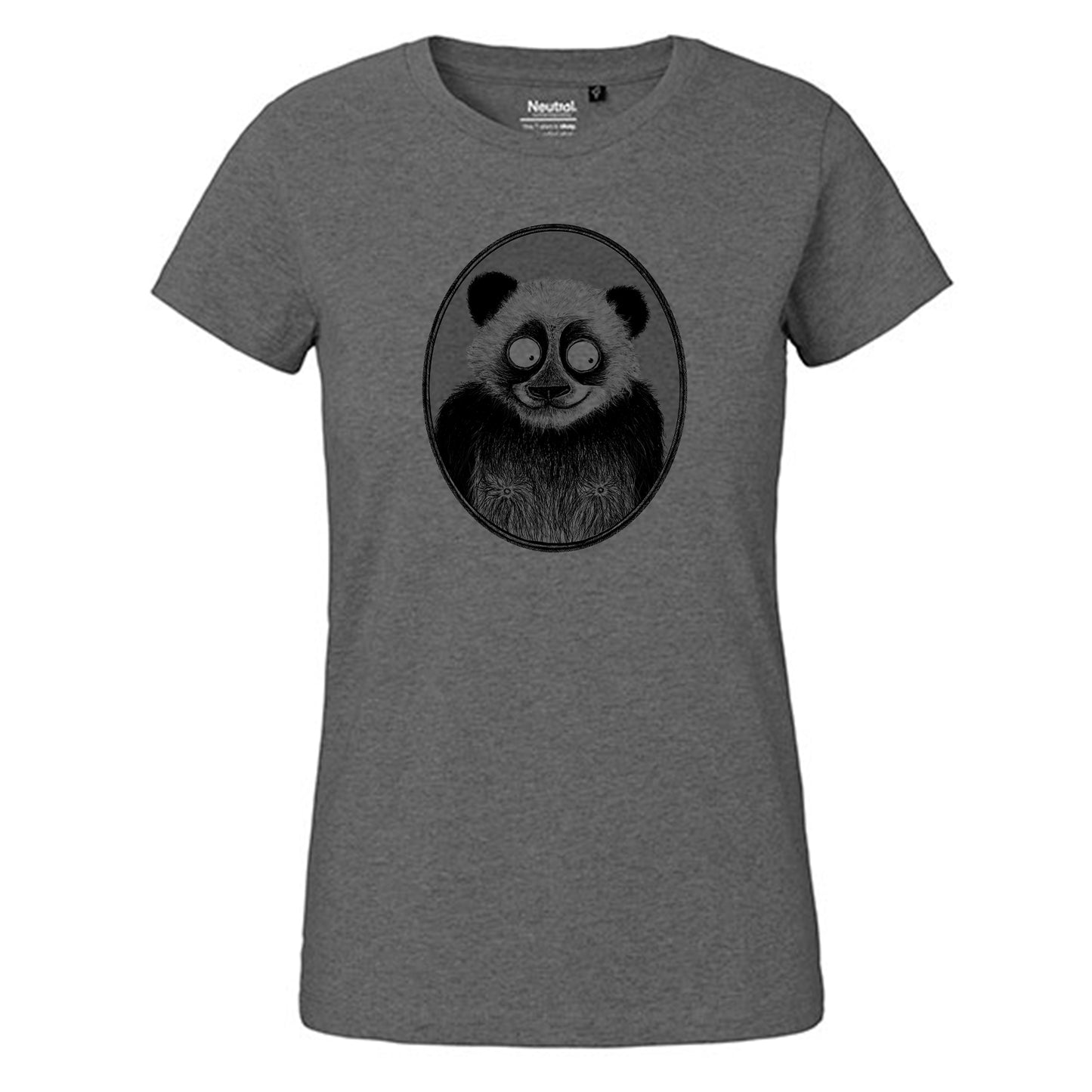 Fair-Trade Damen T-Shirt 'Panda gezeichnet' 100% Bio-Baumwolle