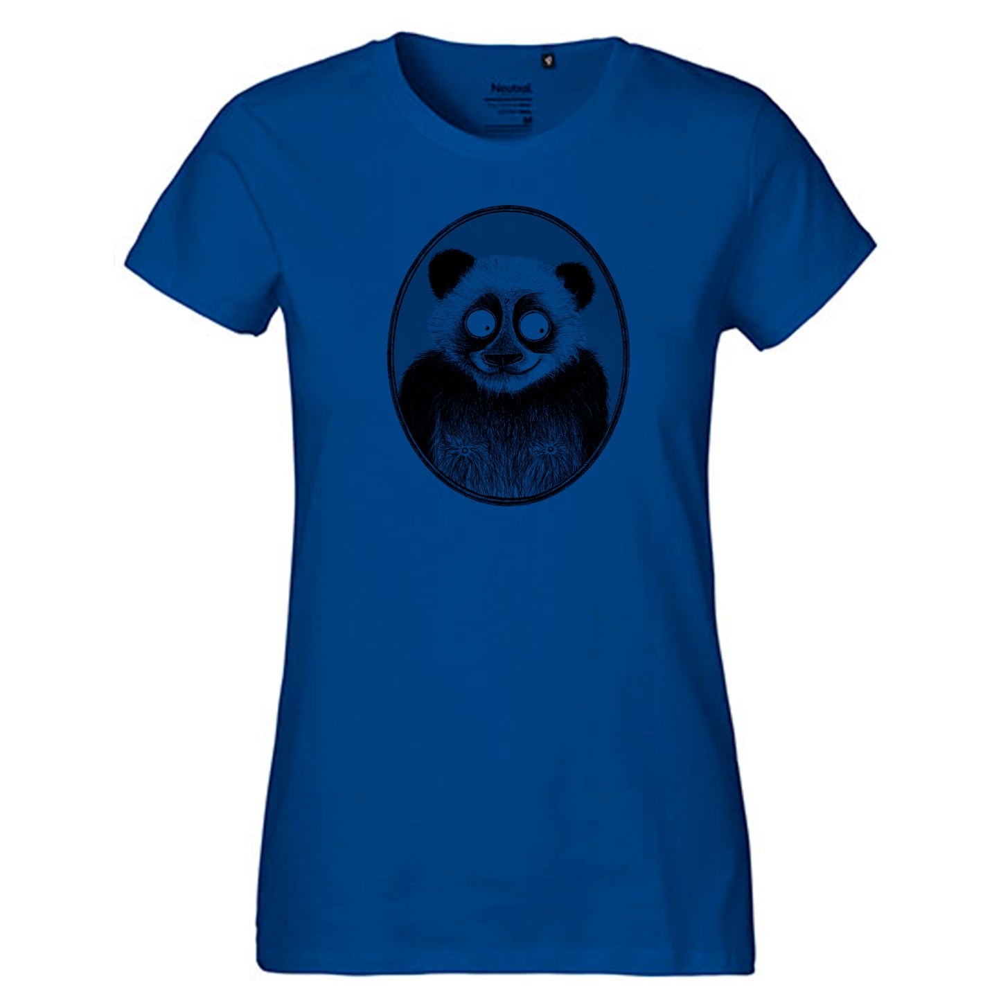 Fair-trade women's t-shirt 'Panda drawn' 100% organic cotton