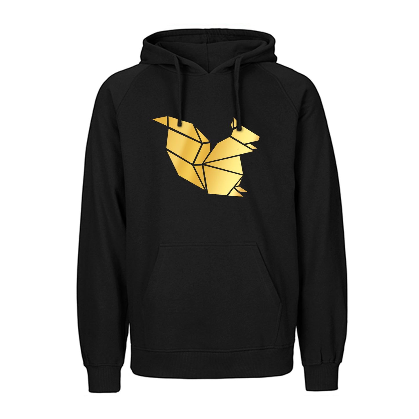 FairTrade Kapuzenpulli/Hoodie 'Eichhörnchen origami' 100% Bio-Baumwolle