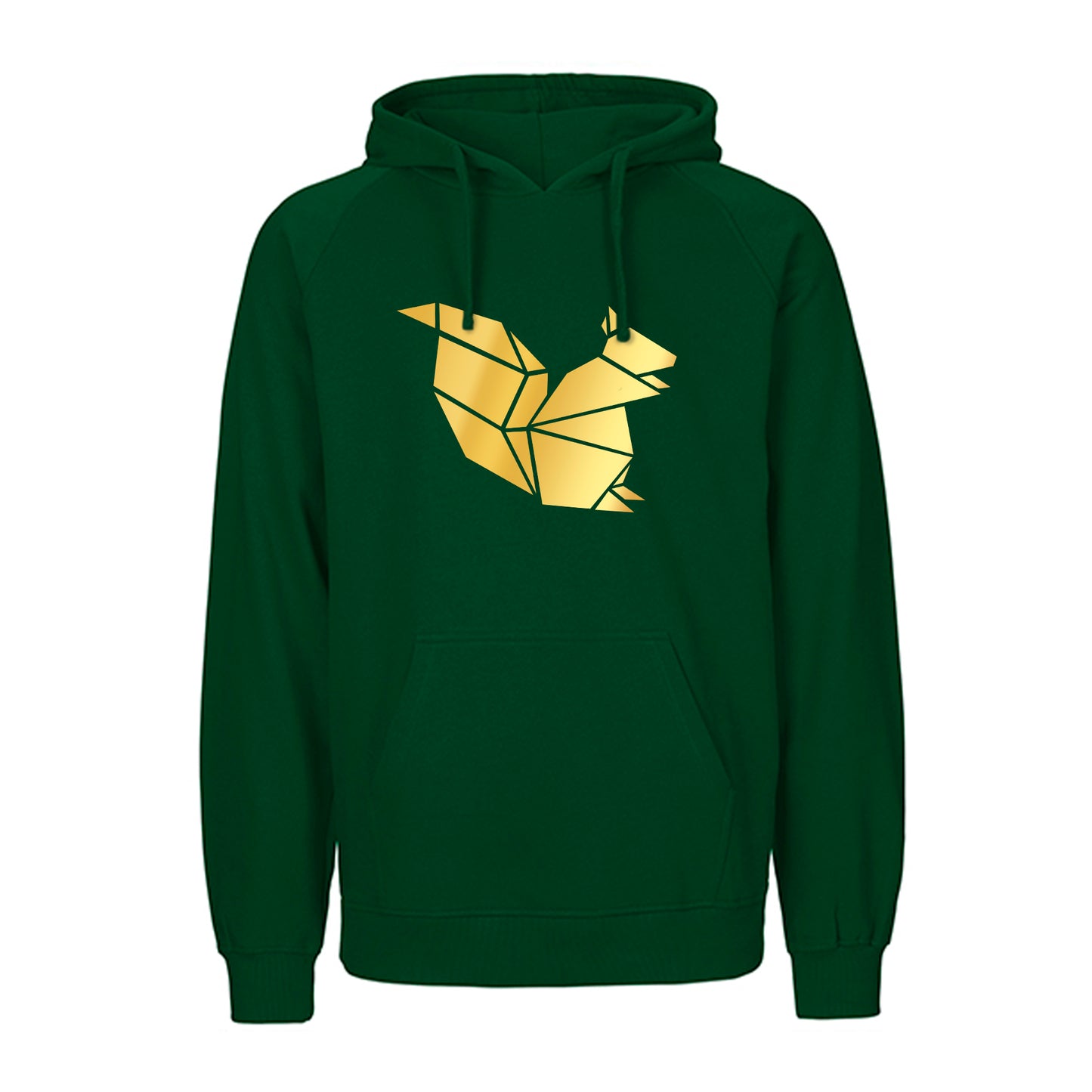 FairTrade Kapuzenpulli/Hoodie 'Eichhörnchen origami' 100% Bio-Baumwolle