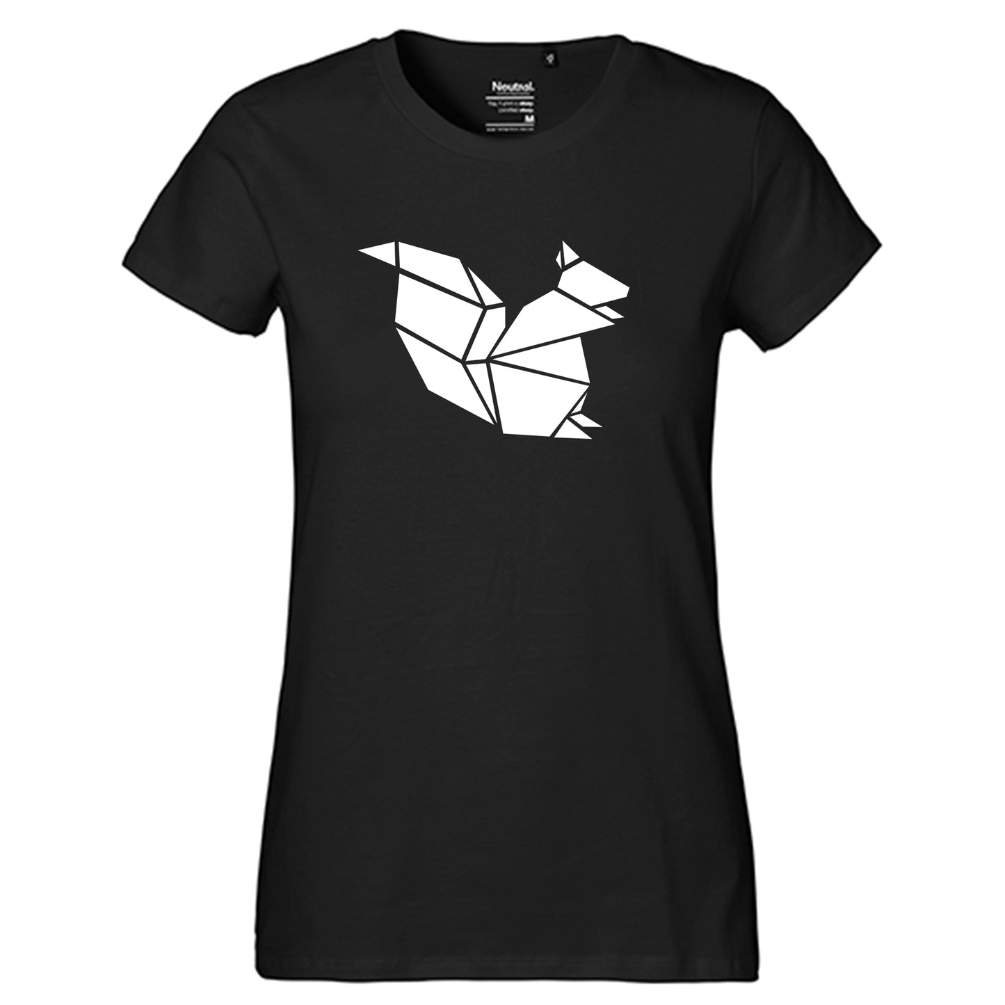 Fair-Trade Damen T-Shirt "Eichhörnchen origami" 100% Bio-Baumwolle