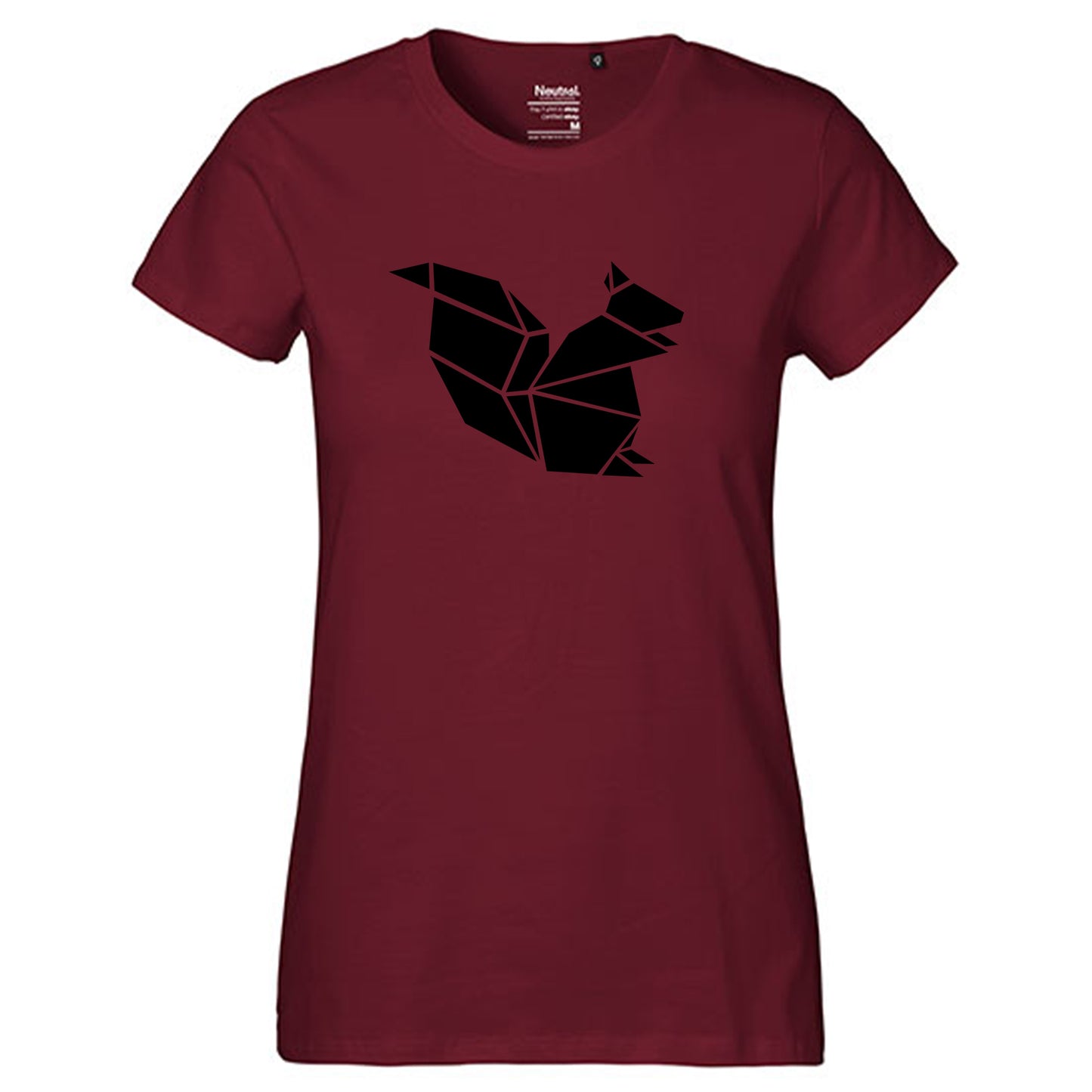 Fair-Trade Damen T-Shirt "Eichhörnchen origami" 100% Bio-Baumwolle