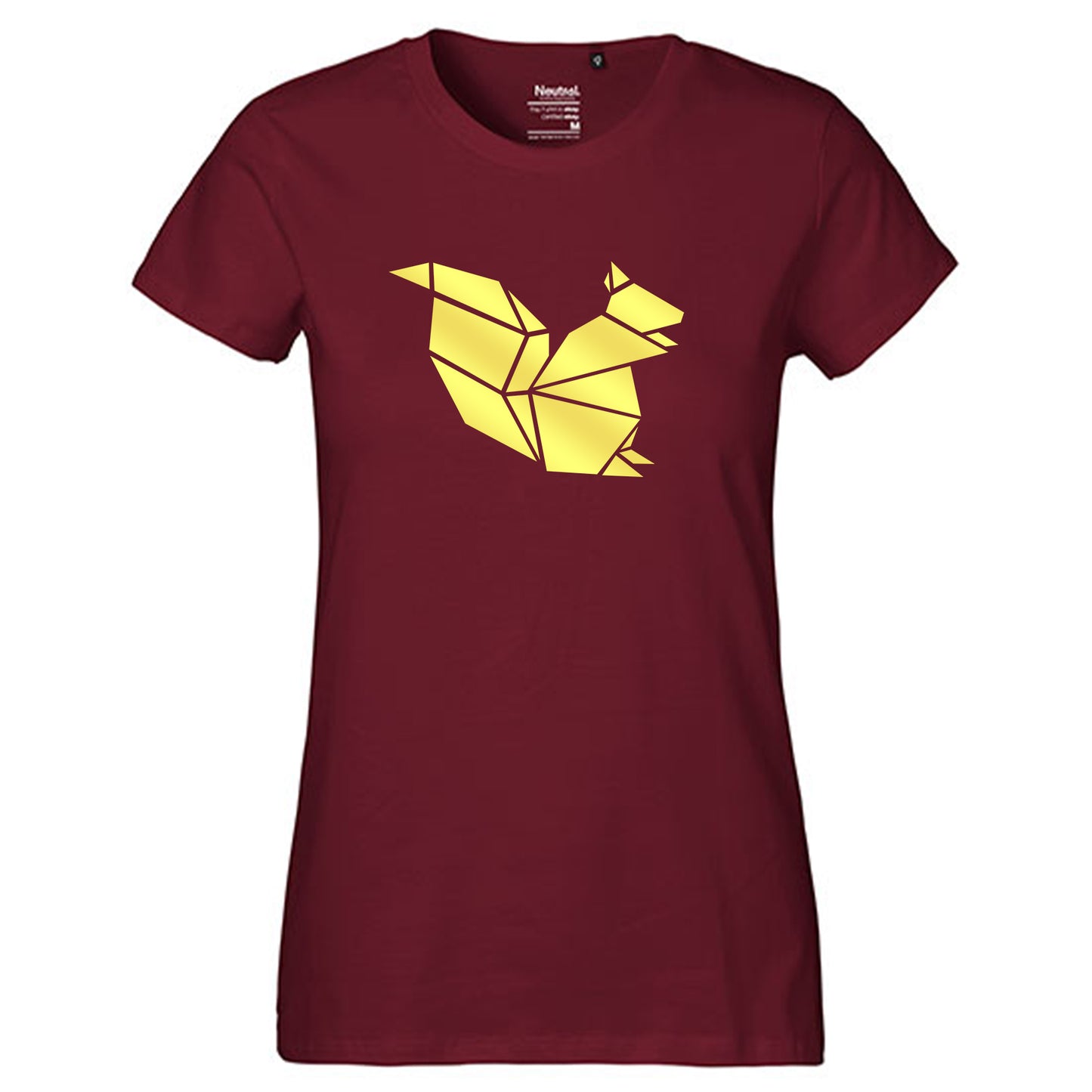 Fair-Trade Damen T-Shirt "Eichhörnchen origami" 100% Bio-Baumwolle