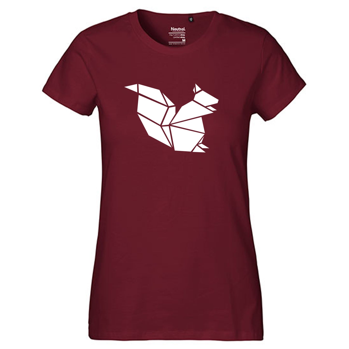 Fair-Trade Damen T-Shirt "Eichhörnchen origami" 100% Bio-Baumwolle