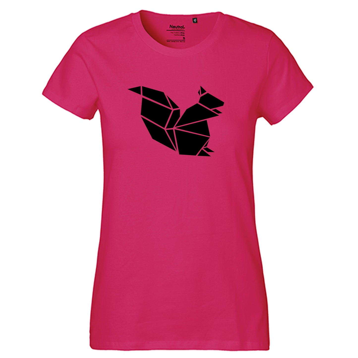 Fair-Trade Damen T-Shirt "Eichhörnchen origami" 100% Bio-Baumwolle