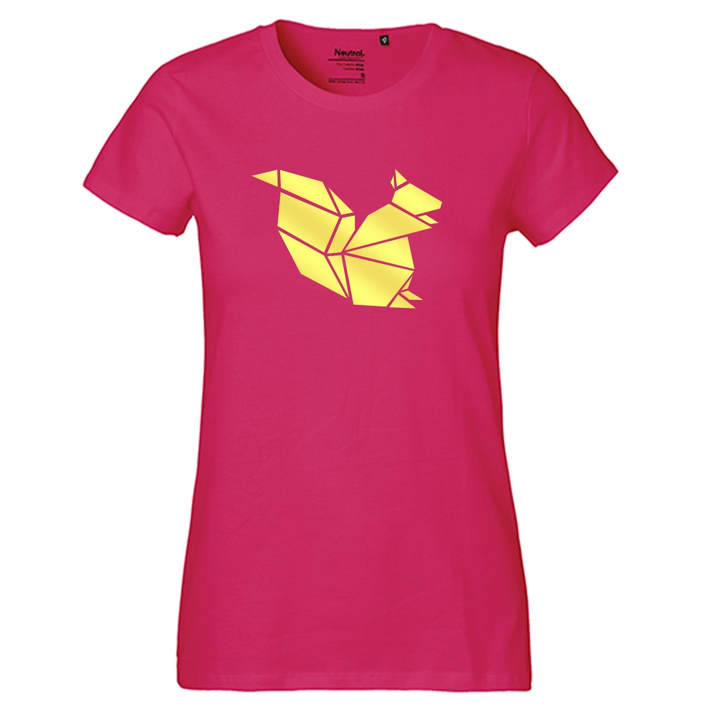 Fair-Trade Damen T-Shirt "Eichhörnchen origami" 100% Bio-Baumwolle
