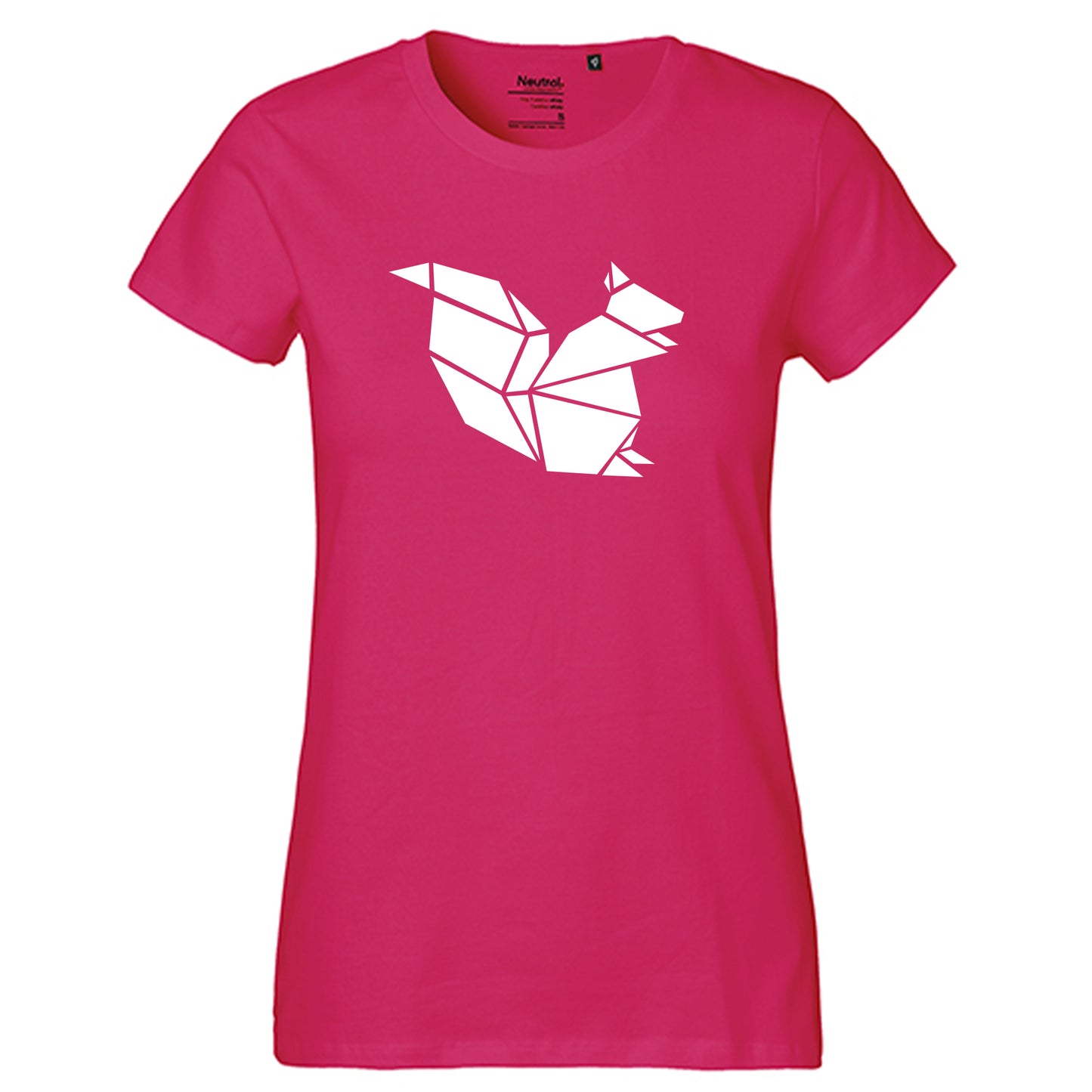 Fair-Trade Damen T-Shirt "Eichhörnchen origami" 100% Bio-Baumwolle