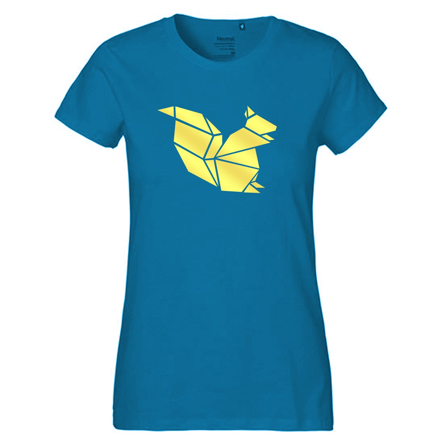 Fair-Trade Damen T-Shirt "Eichhörnchen origami" 100% Bio-Baumwolle
