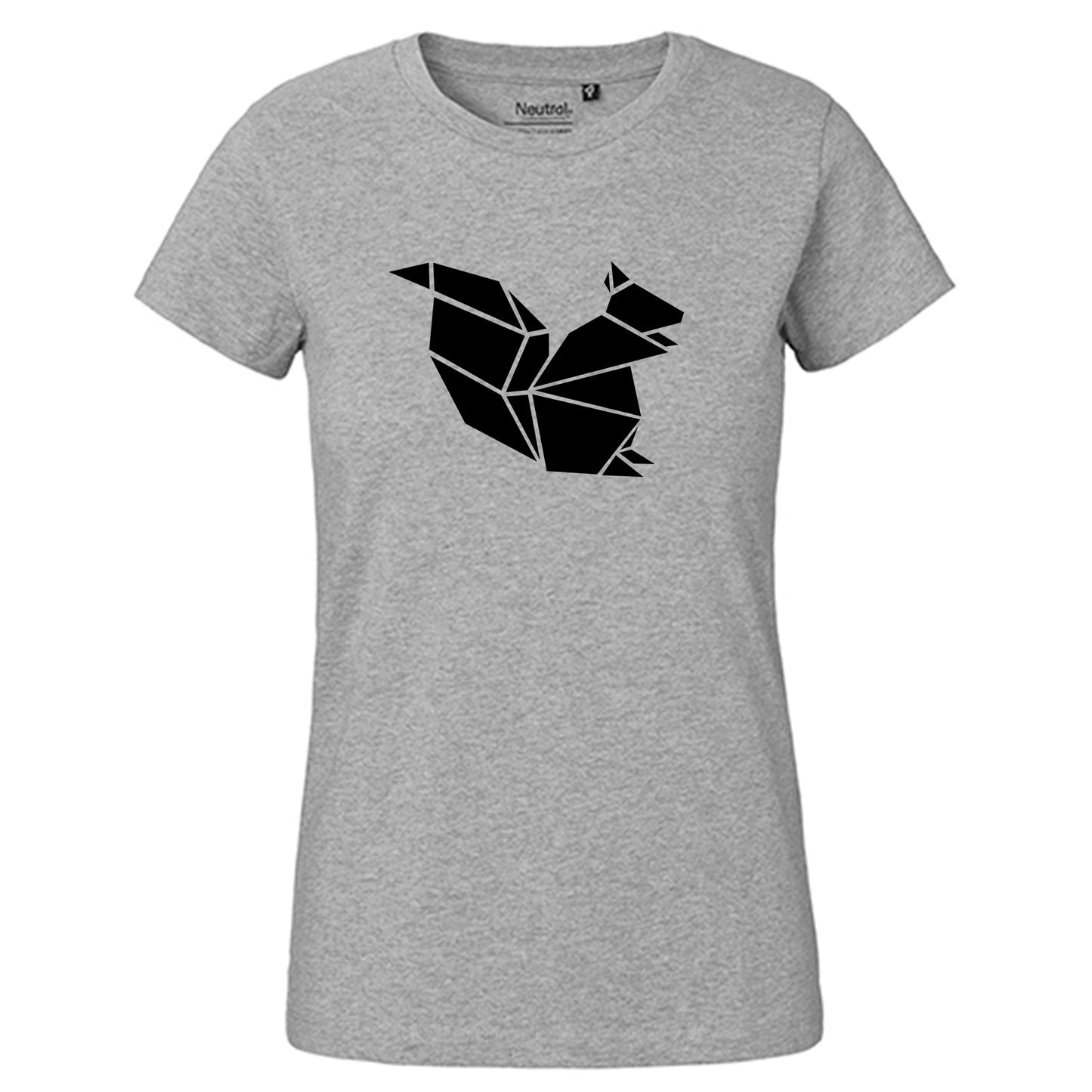 Fair-Trade Damen T-Shirt "Eichhörnchen origami" 100% Bio-Baumwolle