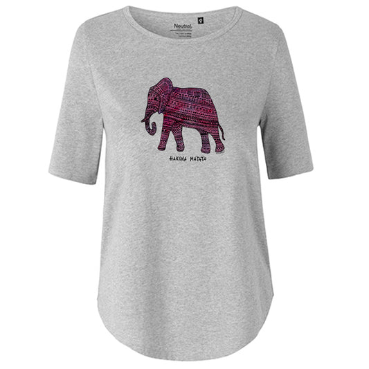 T-Shirt Damen FairTrade Oversized Half Sleeve "Elefant"
