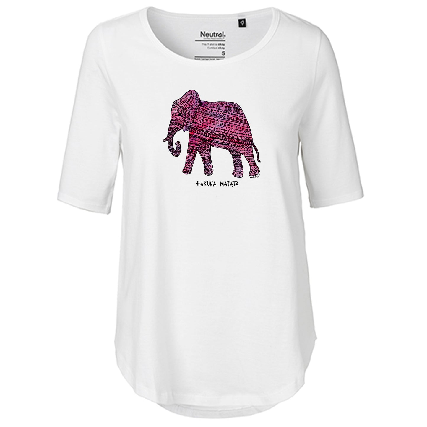 T-Shirt Damen FairTrade Oversized Half Sleeve "Elefant"