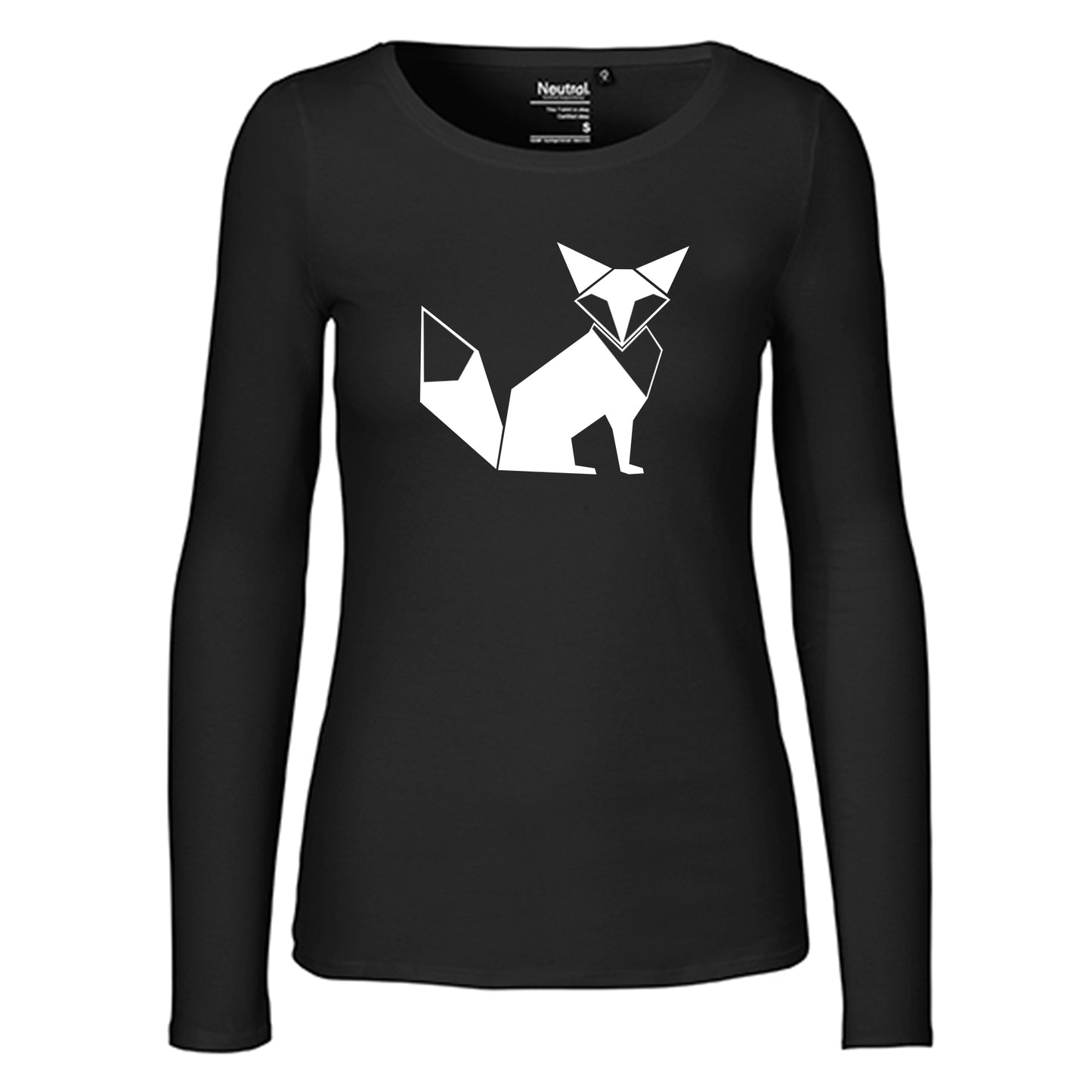 Damen FairTrade Longsleeve "Fuchs - origami" 100% BioBaumwolle und aus nachhaltiger Produktion