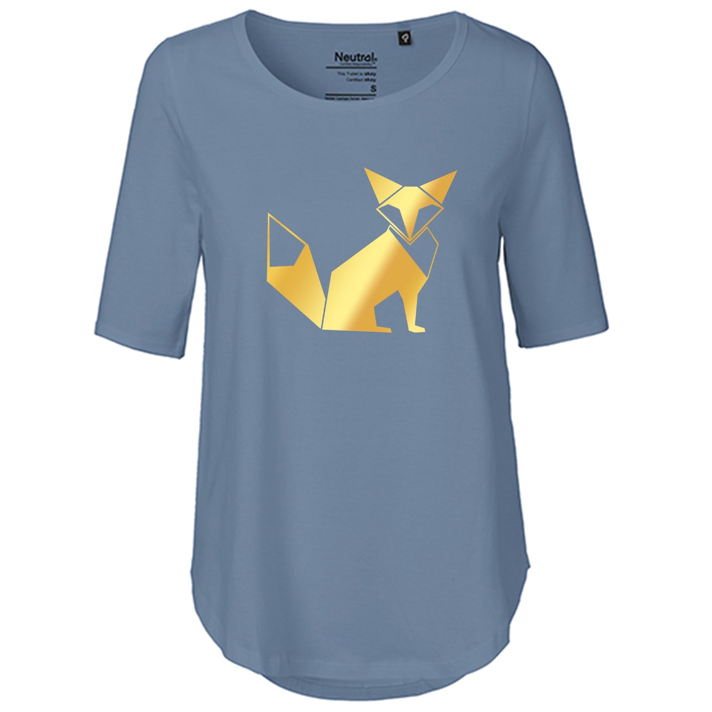 T-Shirt Damen FairTrade Oversized Half Sleeve "Fuchs origami"