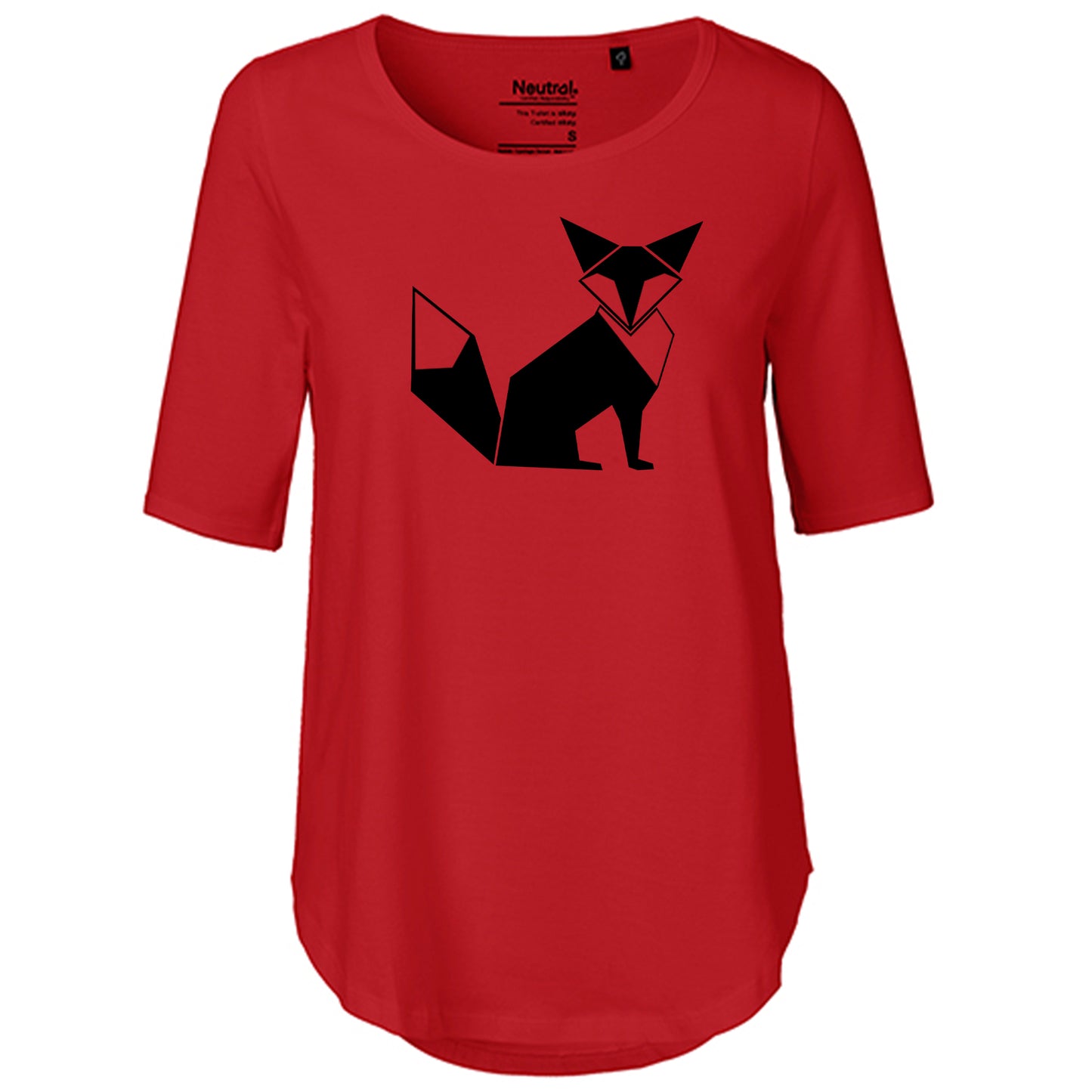 T-Shirt Damen FairTrade Oversized Half Sleeve "Fuchs origami"