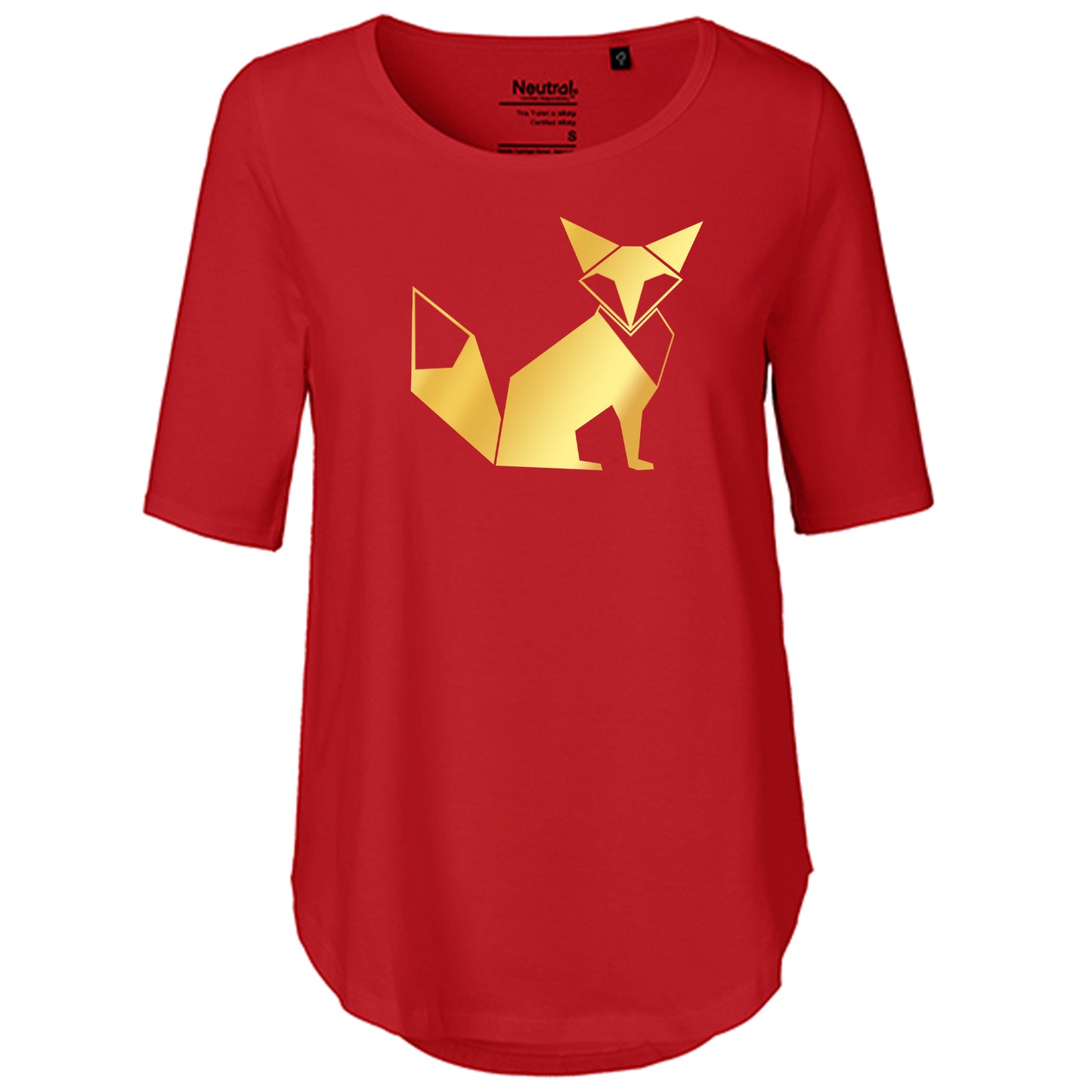 T-Shirt Damen FairTrade Oversized Half Sleeve "Fuchs origami"