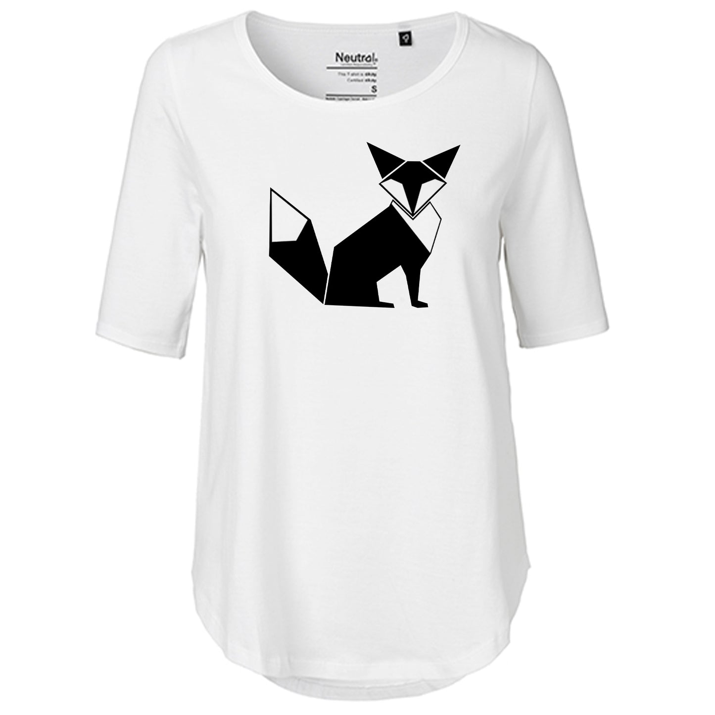 T-Shirt Damen FairTrade Oversized Half Sleeve "Fuchs origami"