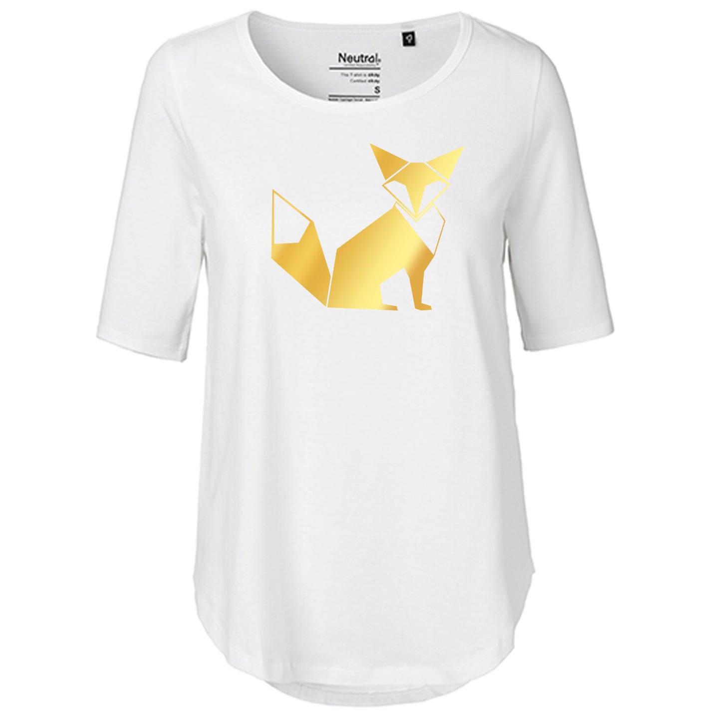 T-Shirt Damen FairTrade Oversized Half Sleeve "Fuchs origami"