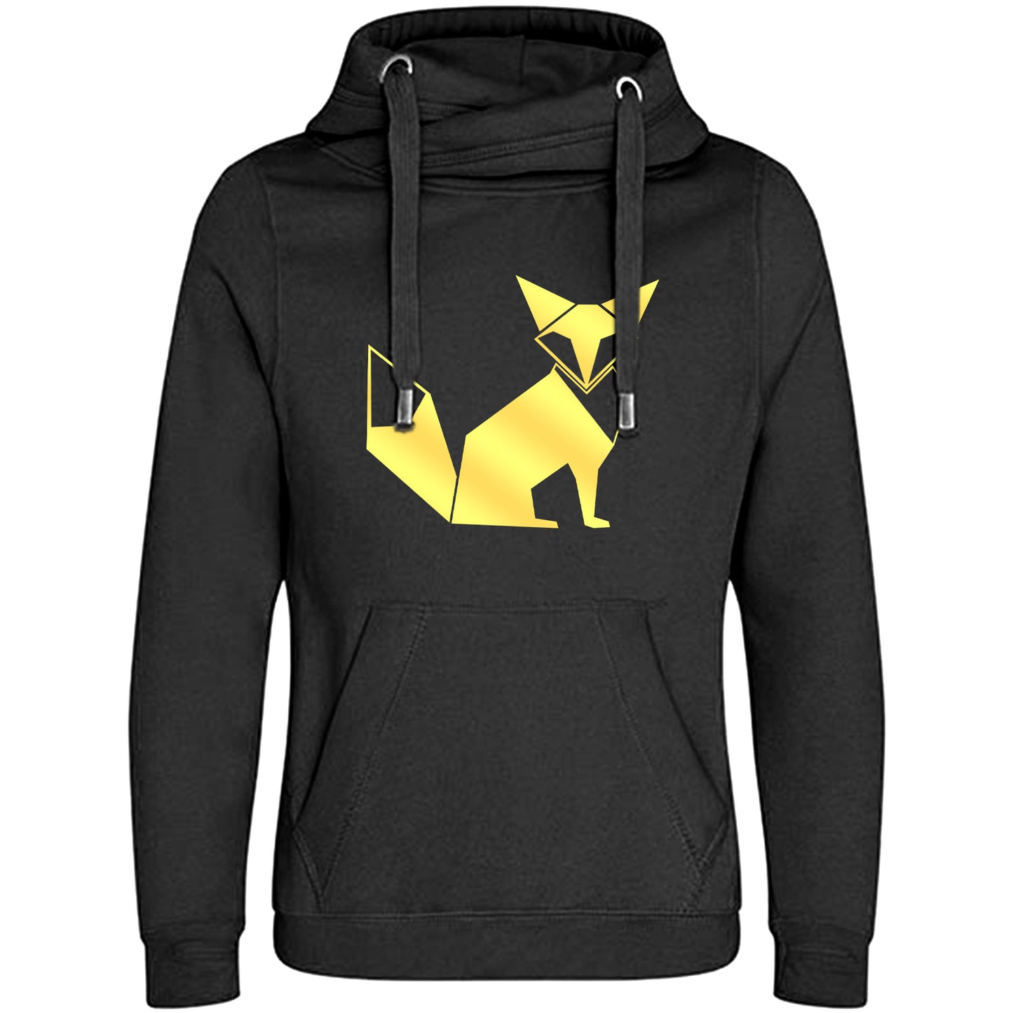 Cross Neck Hoodie/ Pulli / Motiv: Fuchs origami