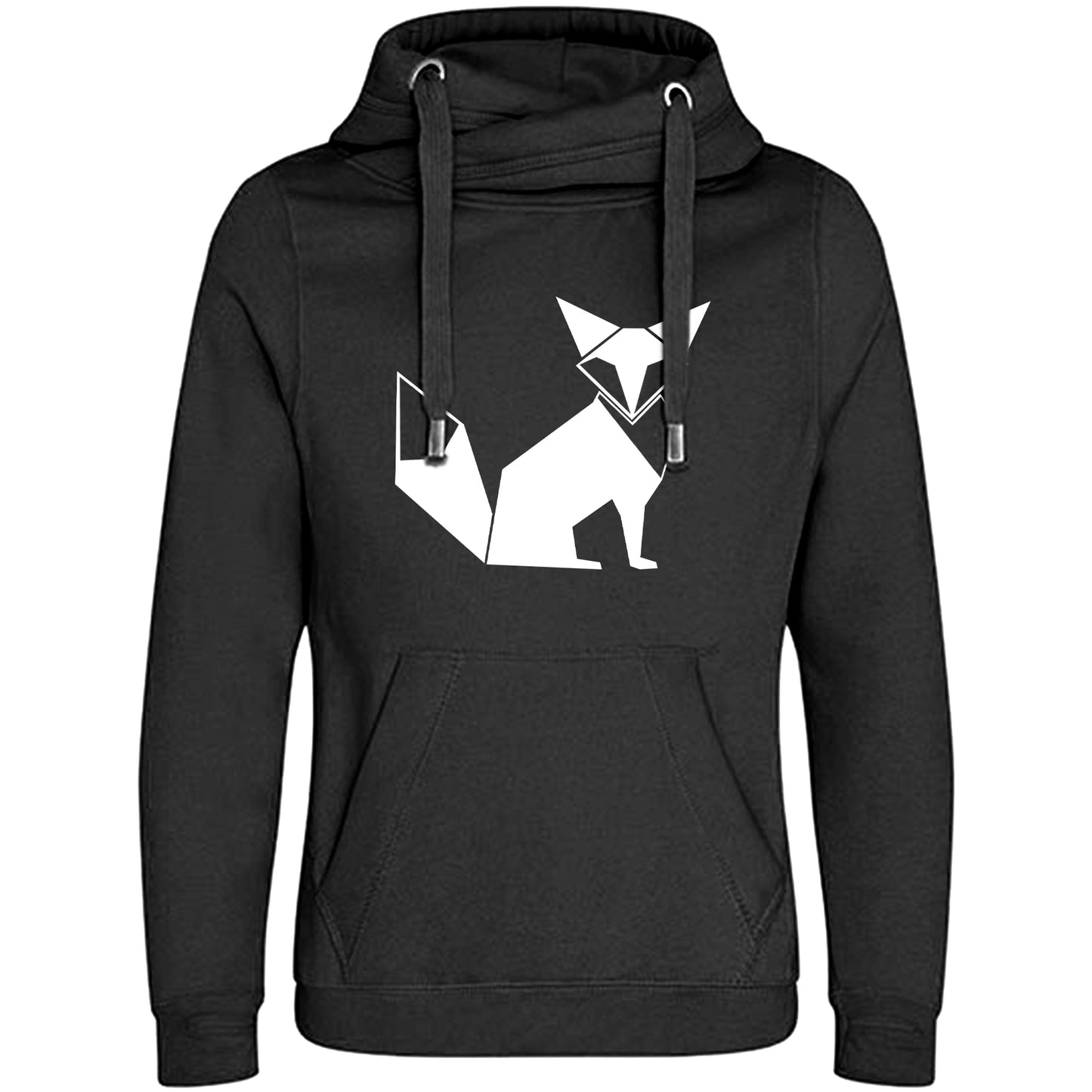 Cross Neck Hoodie/ Pulli / Motiv: Fuchs origami