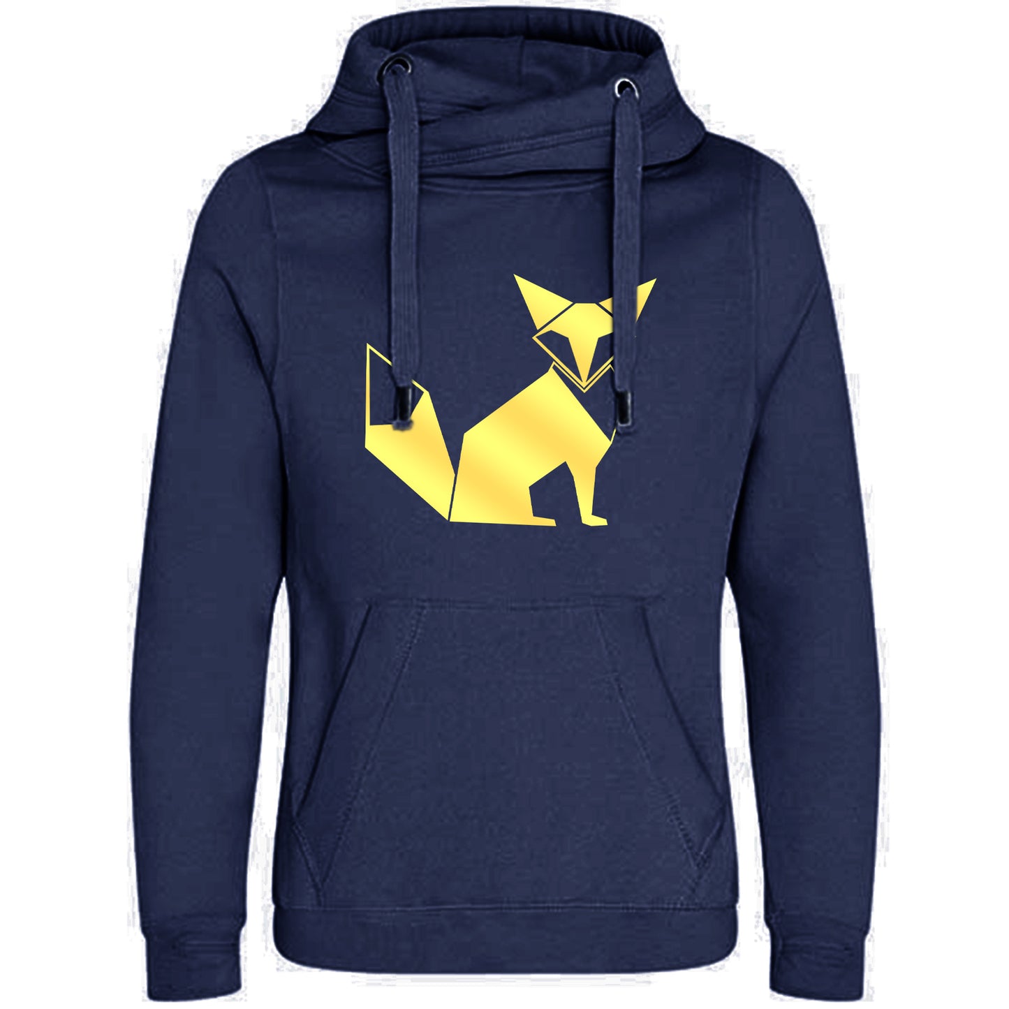Cross Neck Hoodie/ Pulli / Motiv: Fuchs origami