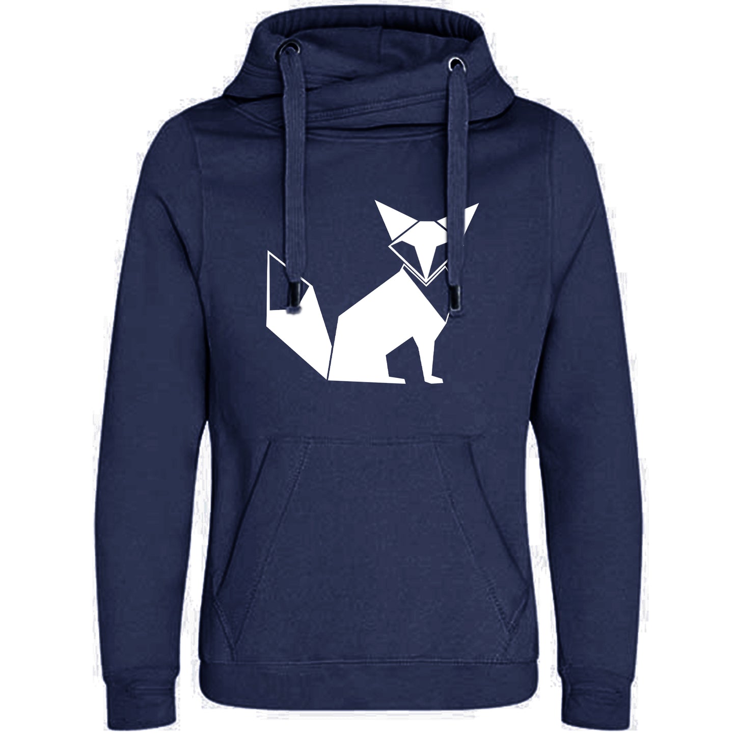 Cross Neck Hoodie/ Pulli / Motiv: Fuchs origami