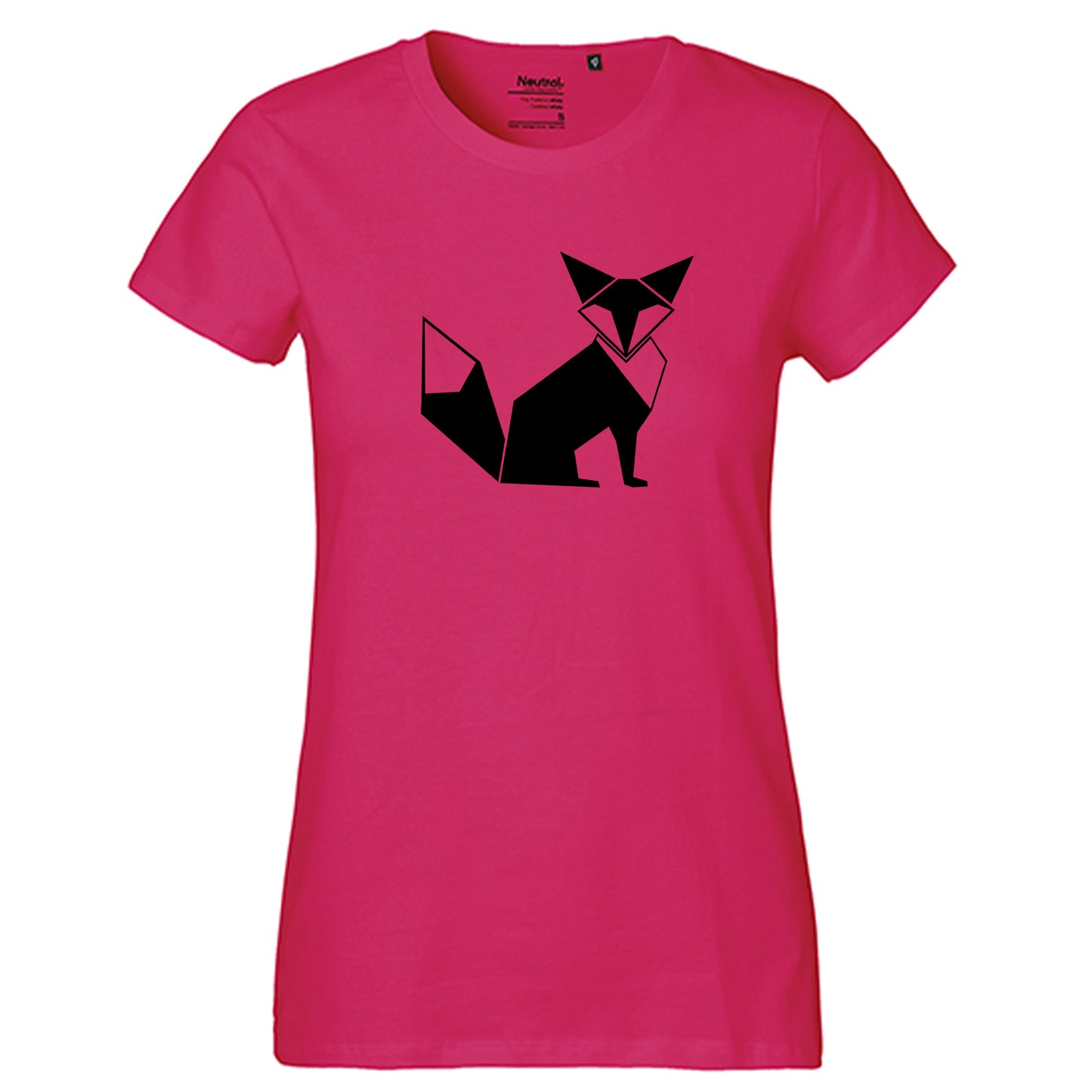 Fair-Trade Damen T-Shirt "Fuchs origami"100% Bio-Baumwolle