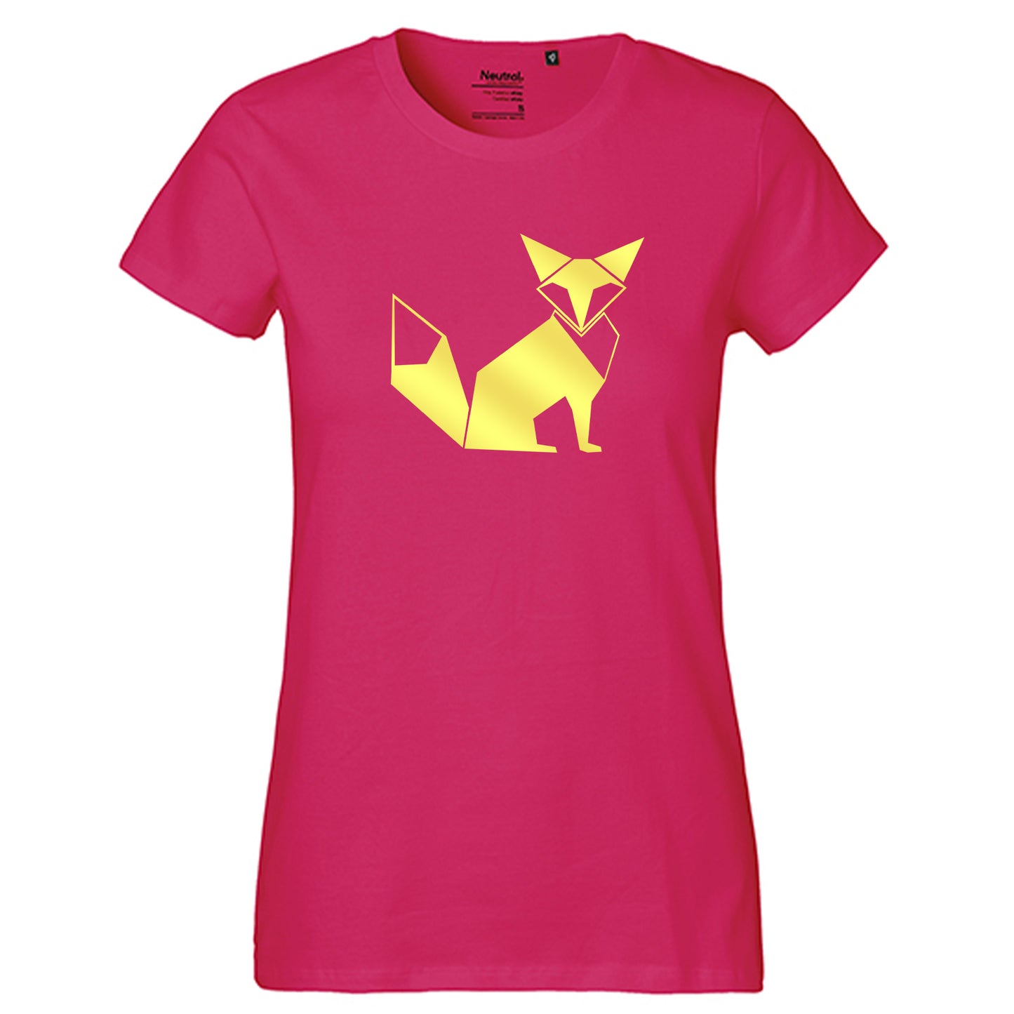 Fair-Trade Damen T-Shirt "Fuchs origami"100% Bio-Baumwolle