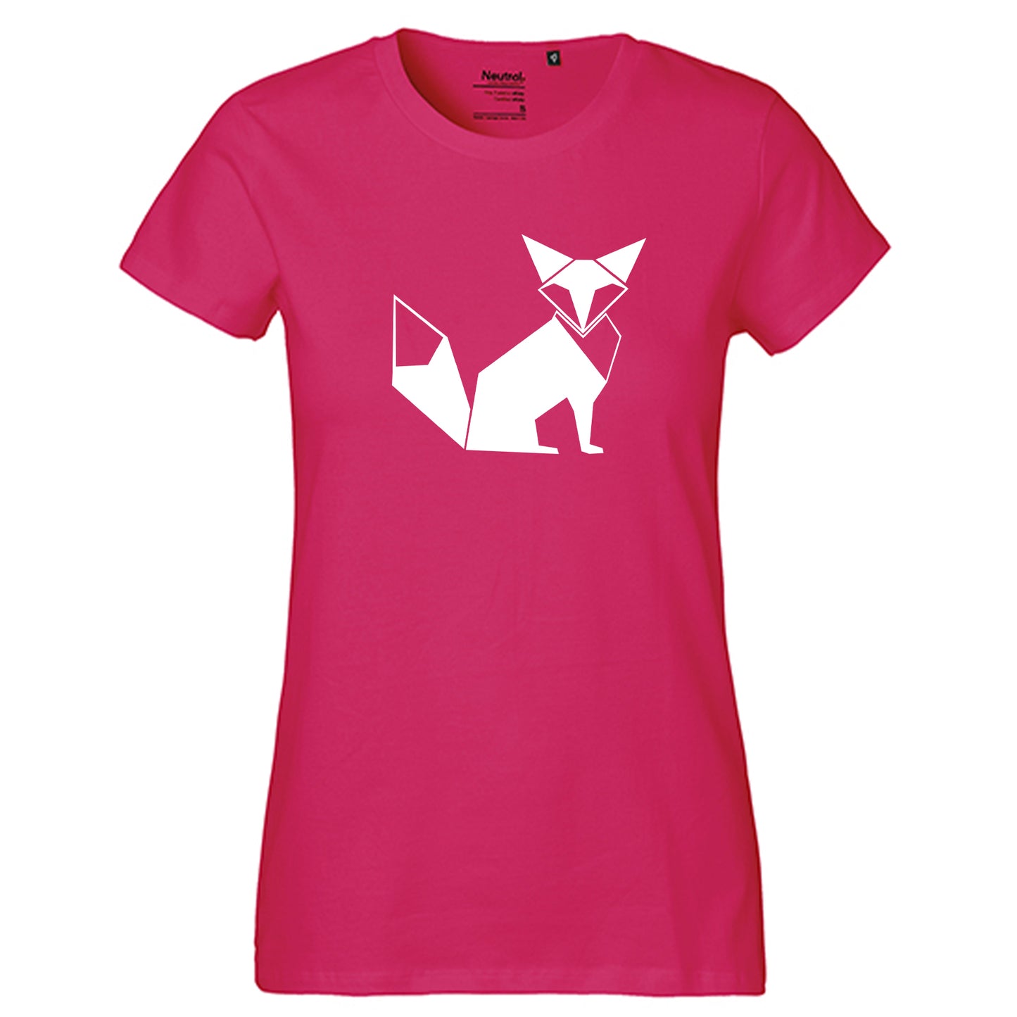 Fair-Trade Damen T-Shirt "Fuchs origami"100% Bio-Baumwolle