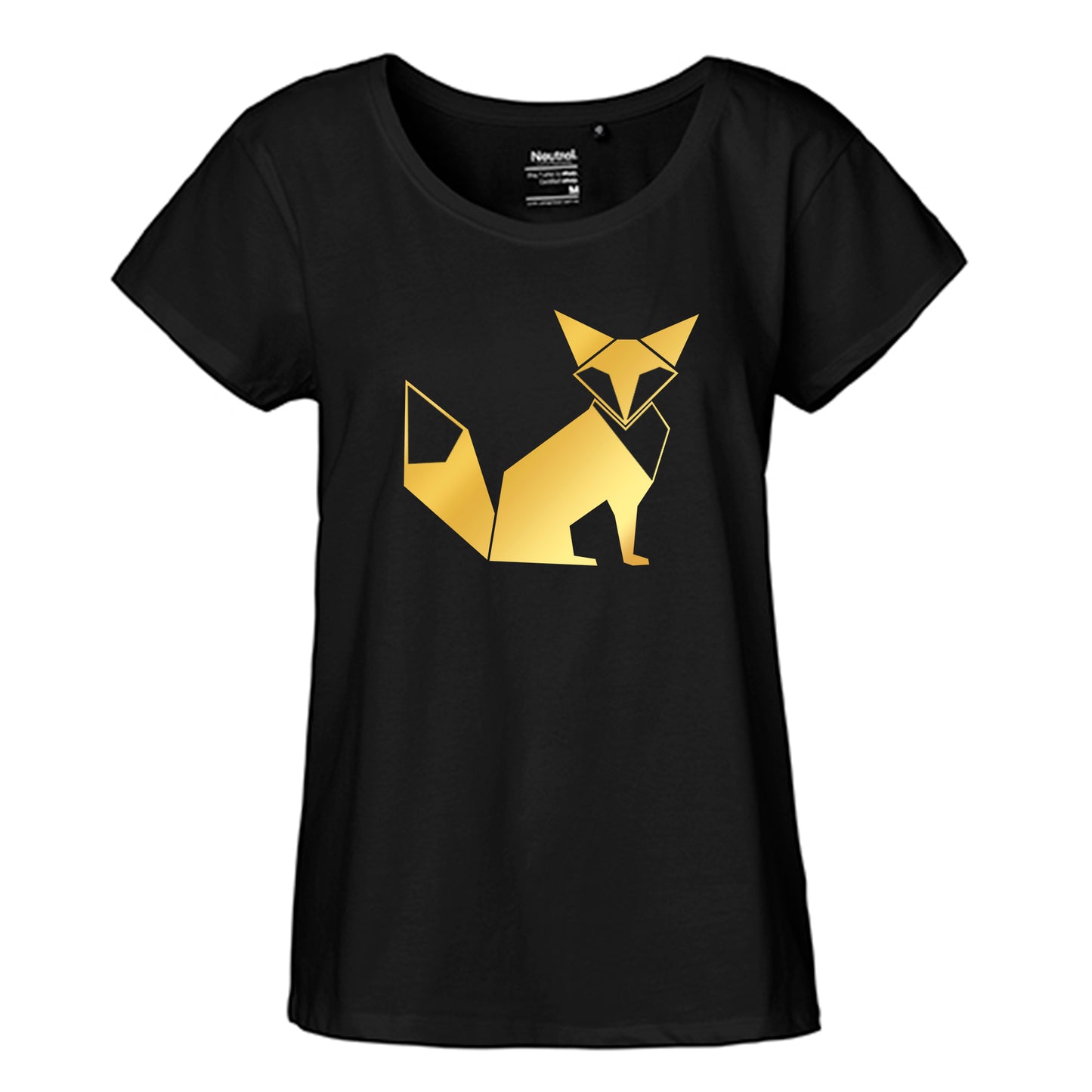 FairTrade loose fit women's t-shirt 'Fuchs Origami' organic cotton