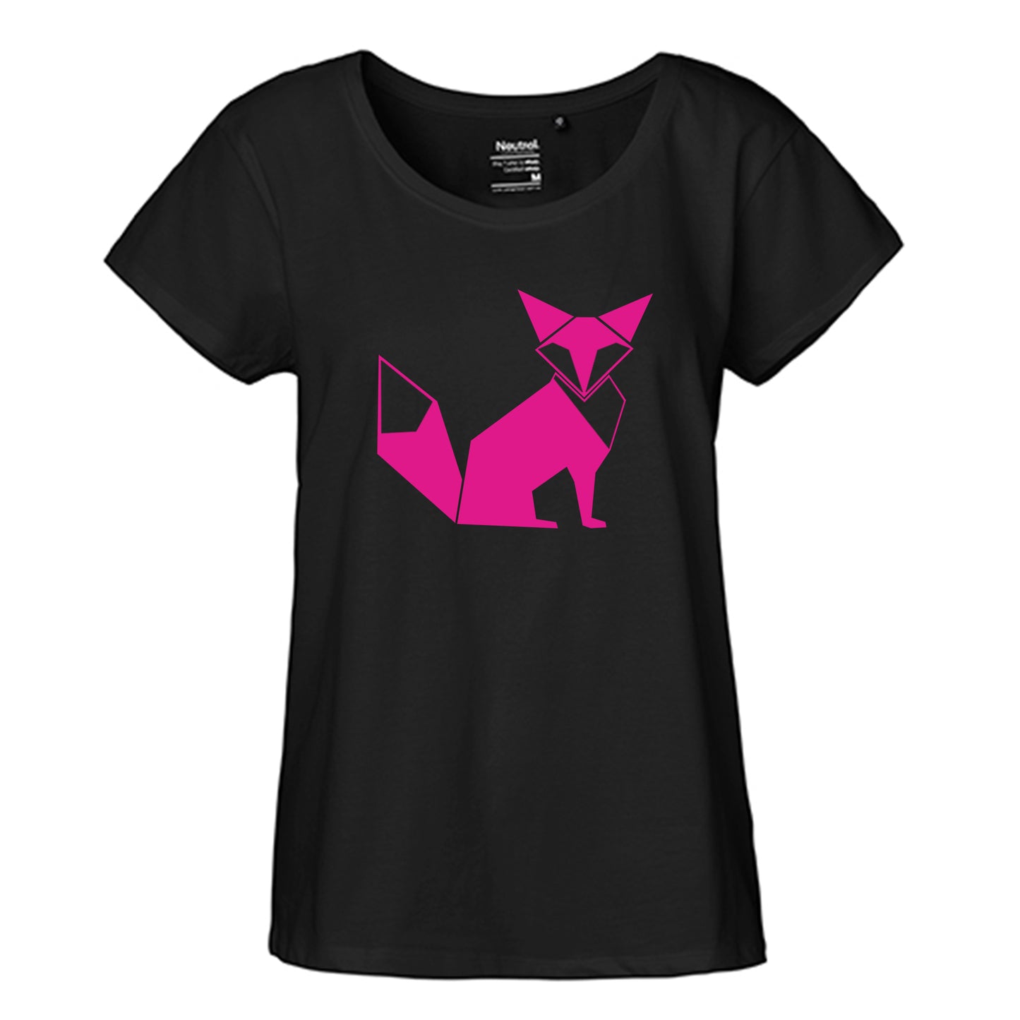 FairTrade loose fit women's t-shirt 'Fuchs Origami' organic cotton