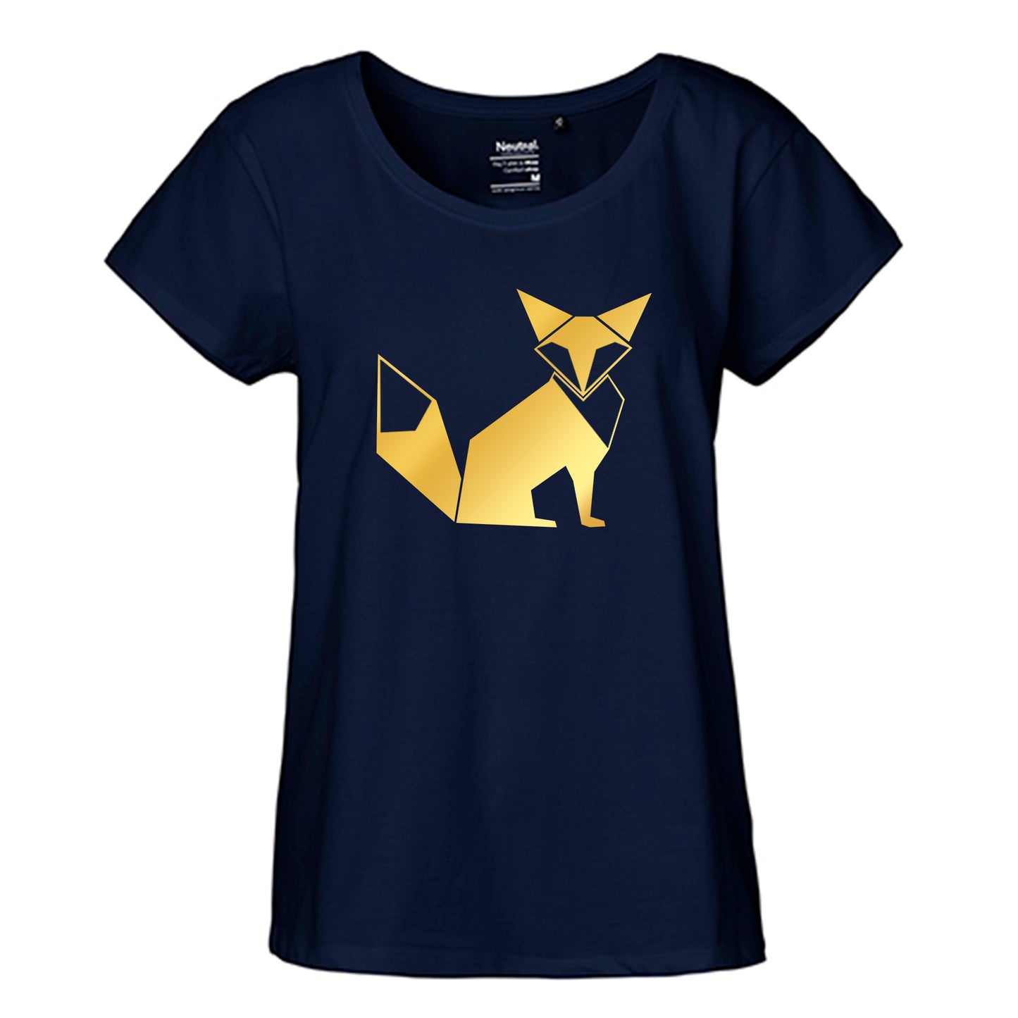 FairTrade loose fit women's t-shirt 'Fuchs Origami' organic cotton