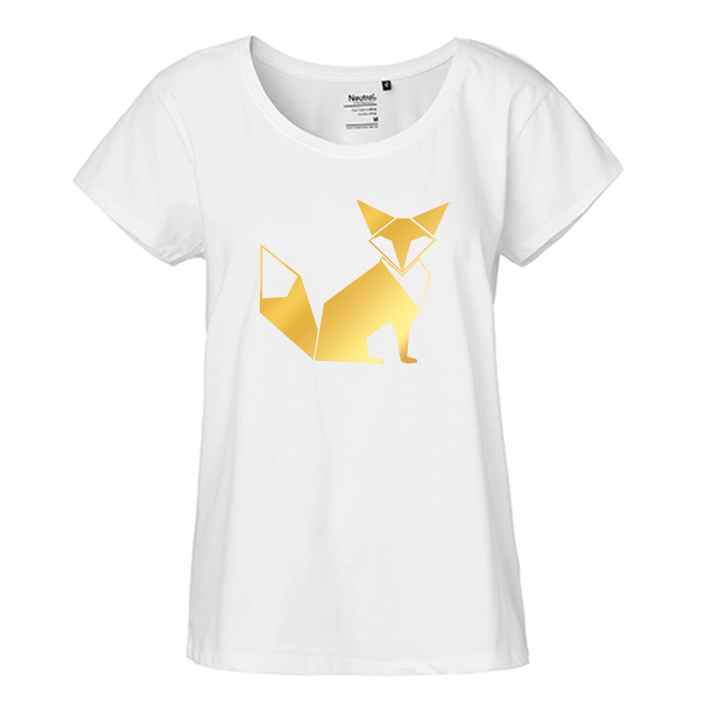 FairTrade loose fit women's t-shirt 'Fuchs Origami' organic cotton