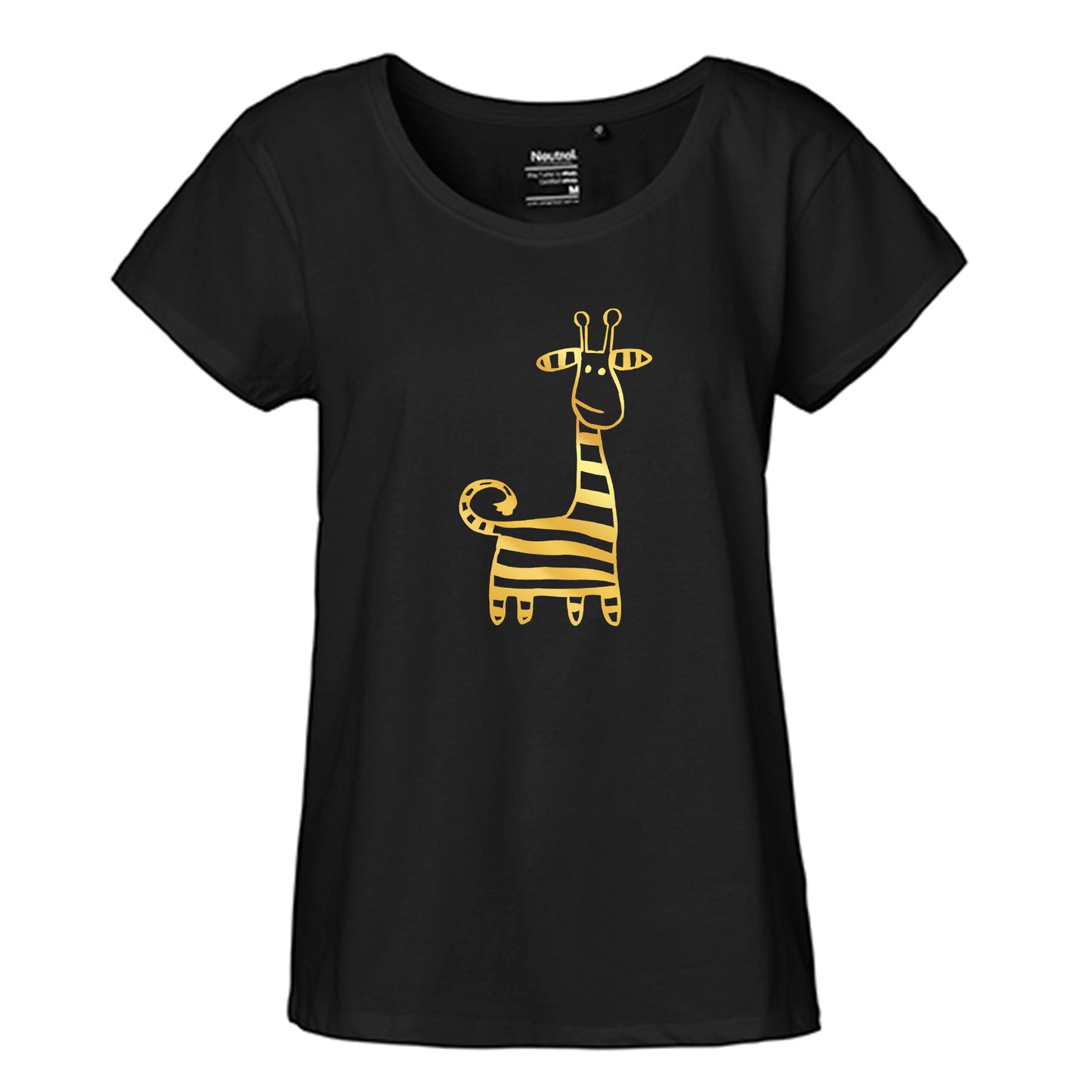 FairTrade Loose Fit | Oversize | Damen T-Shirt 'Giraffe' Bio-Baumwolle