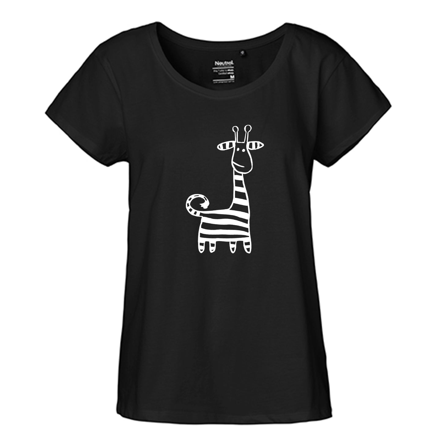 FairTrade Loose Fit | Oversize | Damen T-Shirt 'Giraffe' Bio-Baumwolle