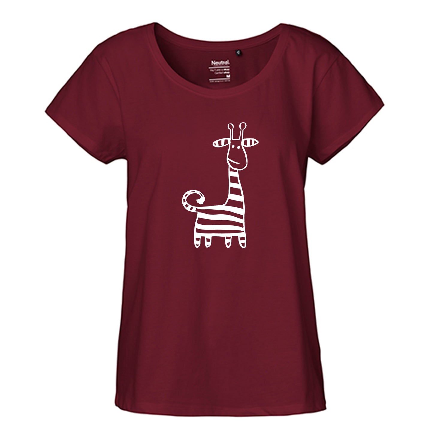 FairTrade Loose Fit | Oversize | Damen T-Shirt 'Giraffe' Bio-Baumwolle